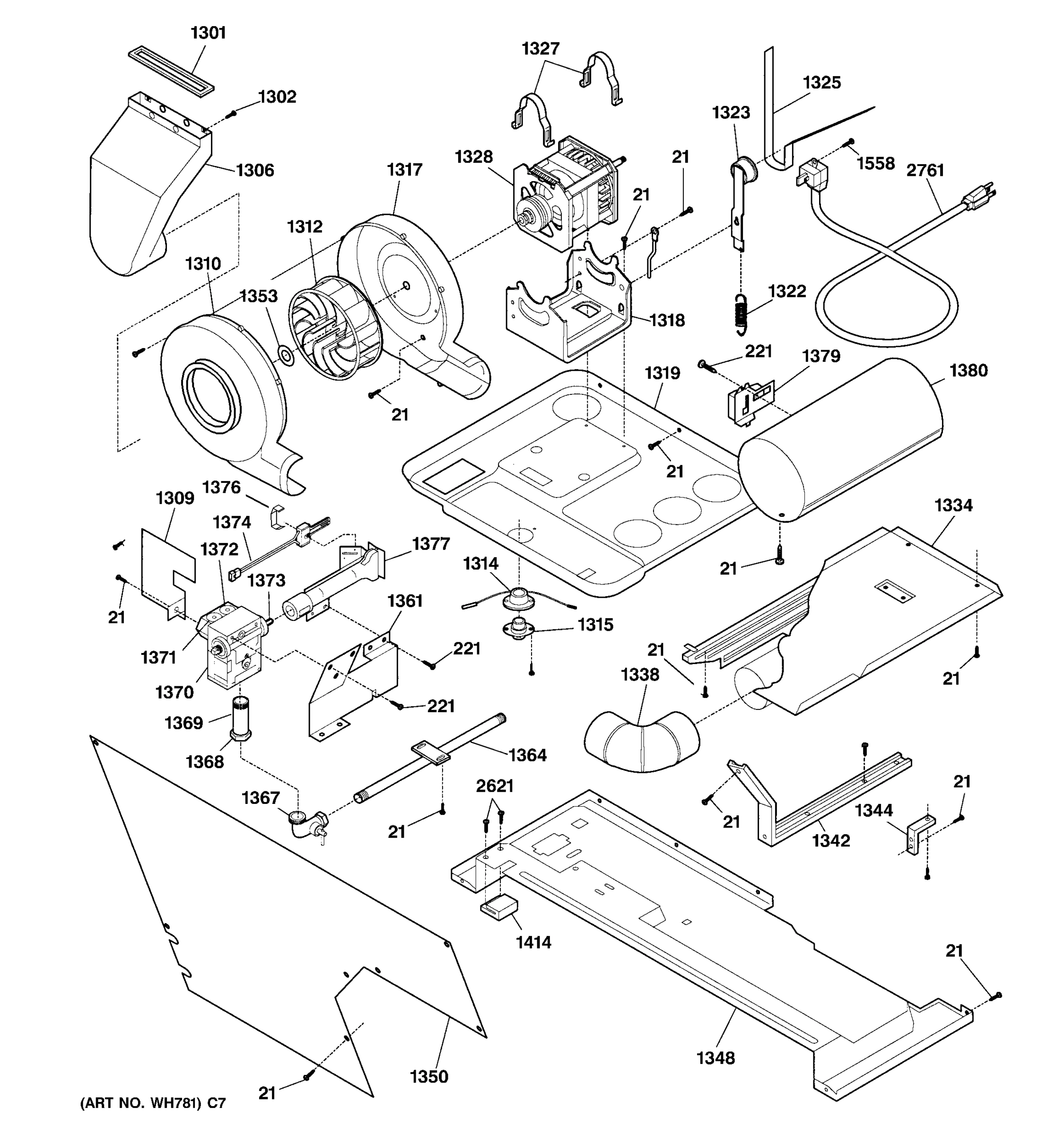 DRYER MOTOR, BLOWER & BELT