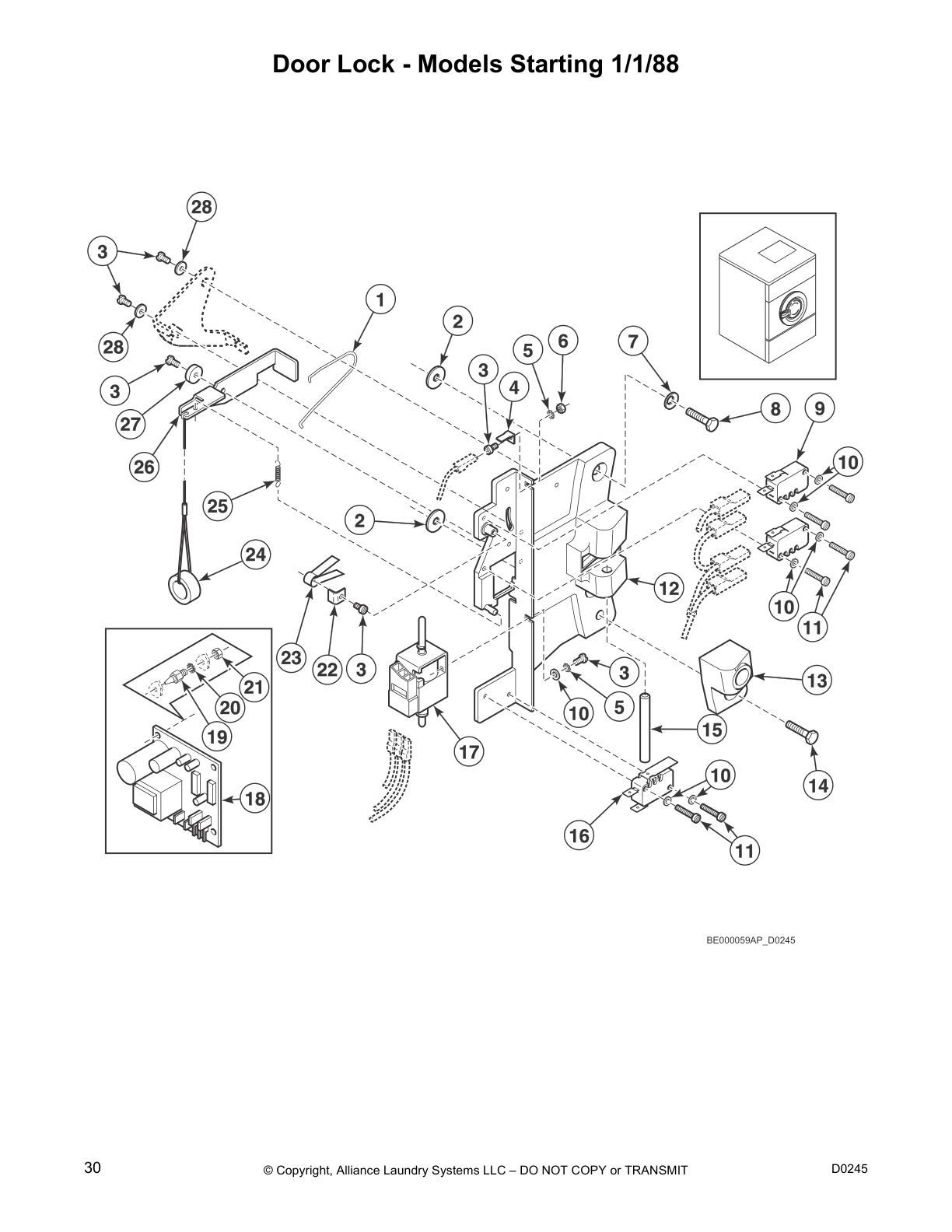 Door Lock - Models Starting 1/1/88