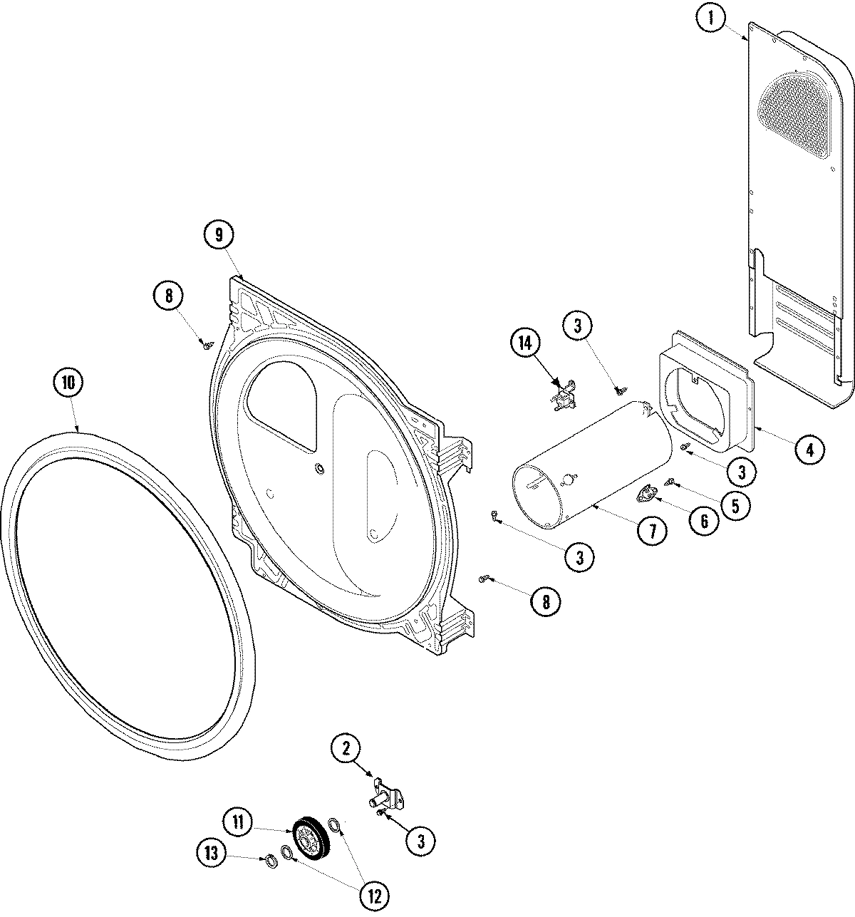 08 - REAR BULKHEAD, ROLLER & AIR DUCT (GAS)