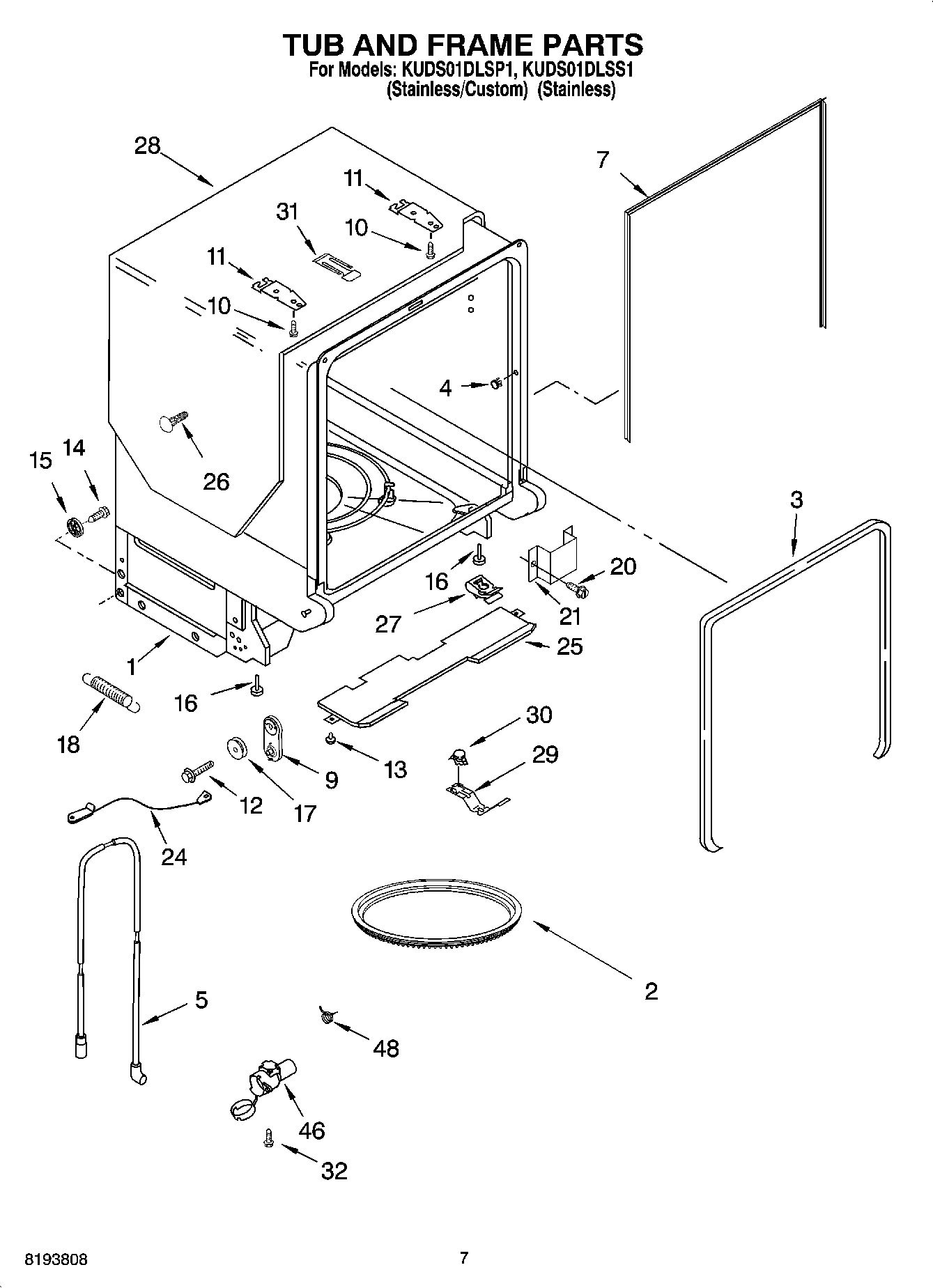 07 - TUB AND FRAME PARTS