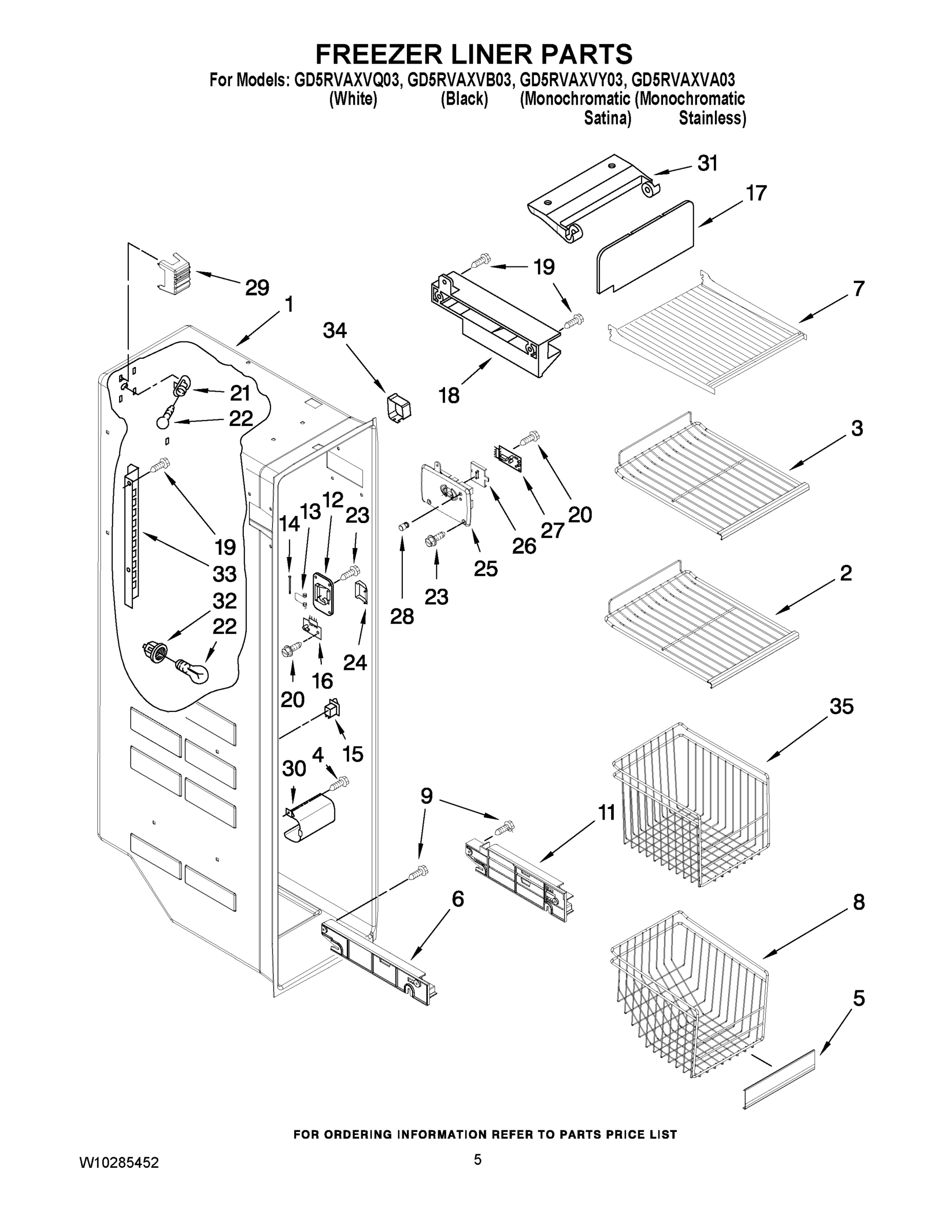04 - FREEZER LINER PARTS