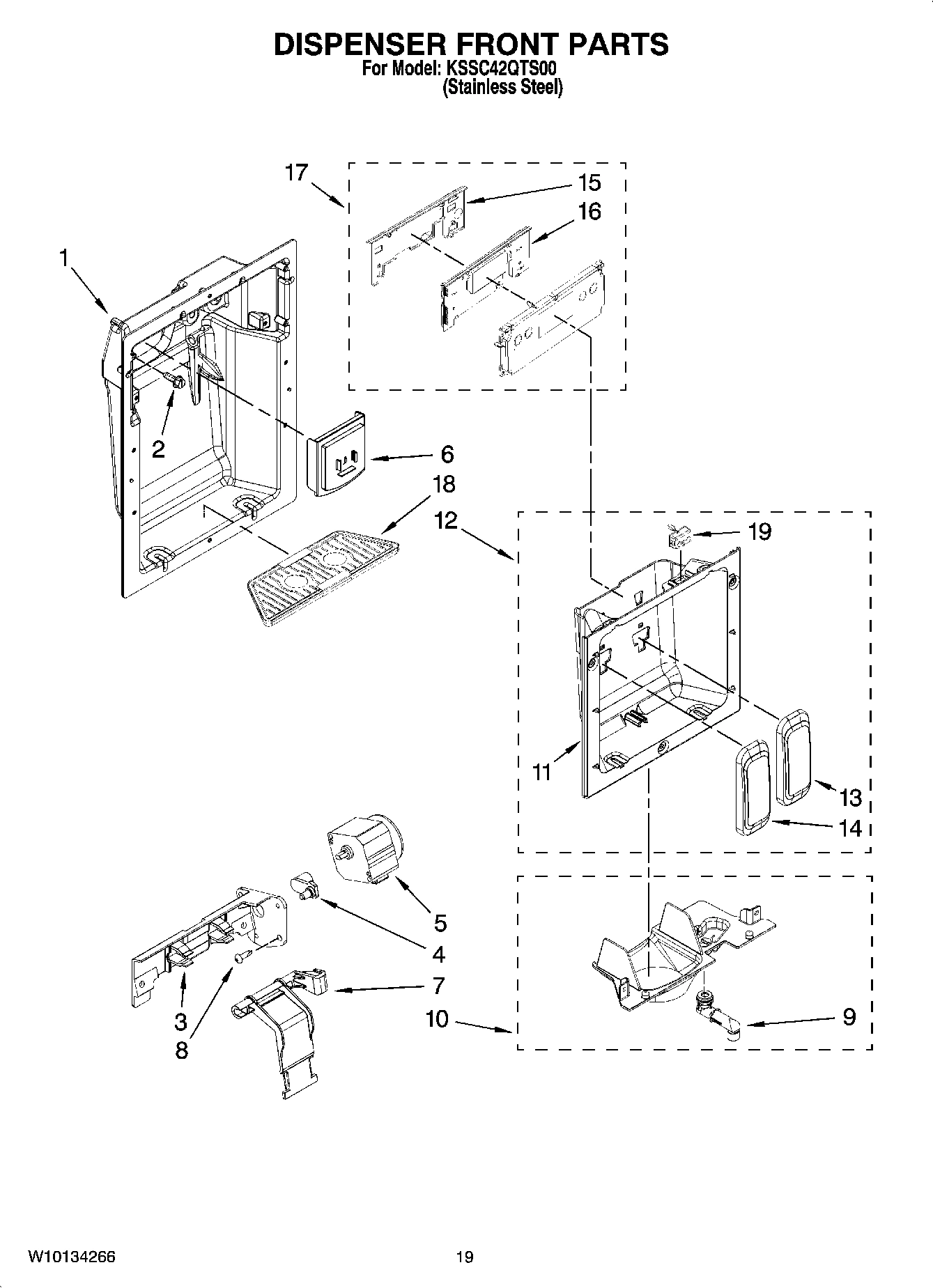 12 - DISPENSER AND FRONT PARTS