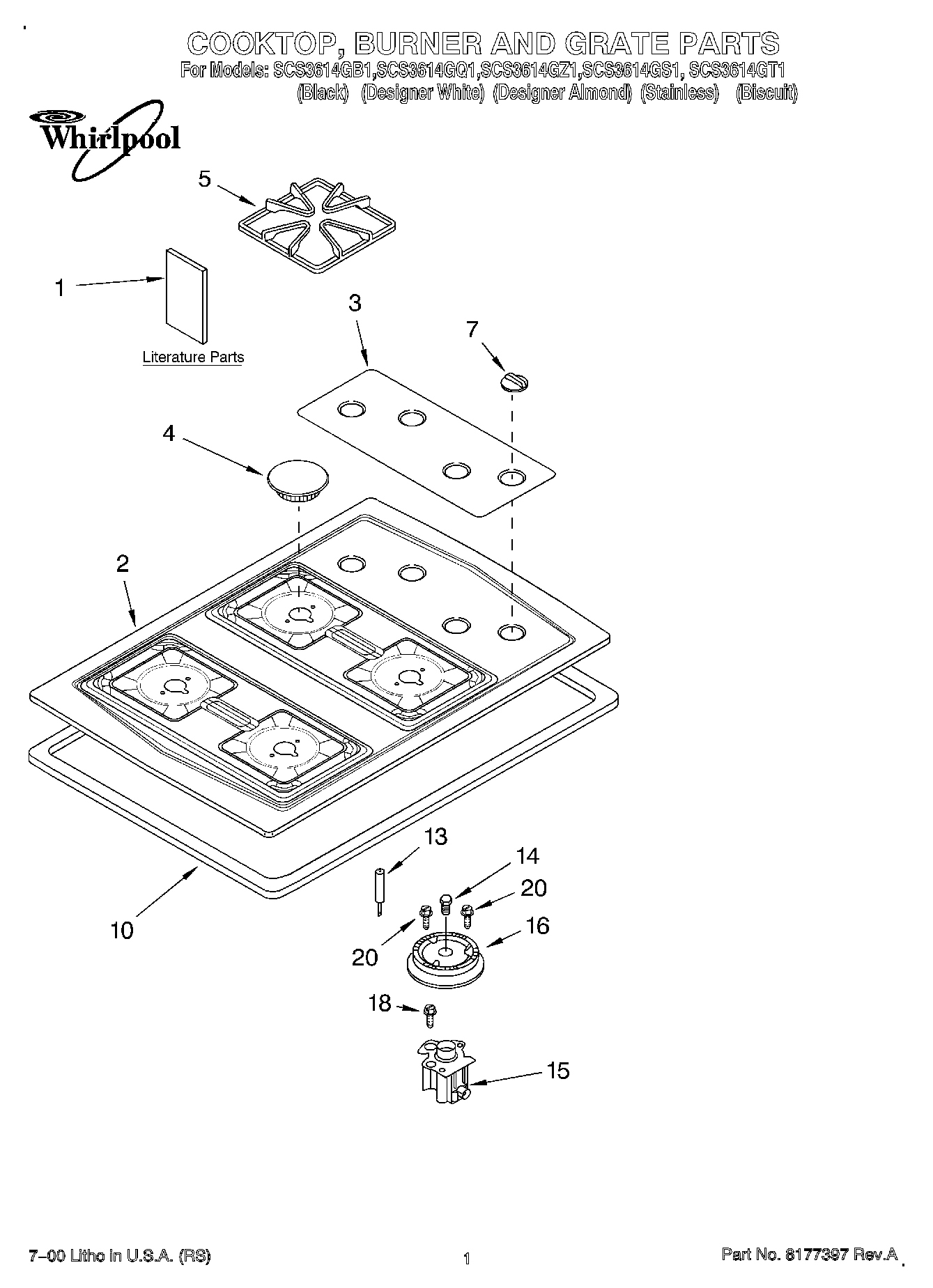 01 - COOKTOP, BURNER AND GRATE