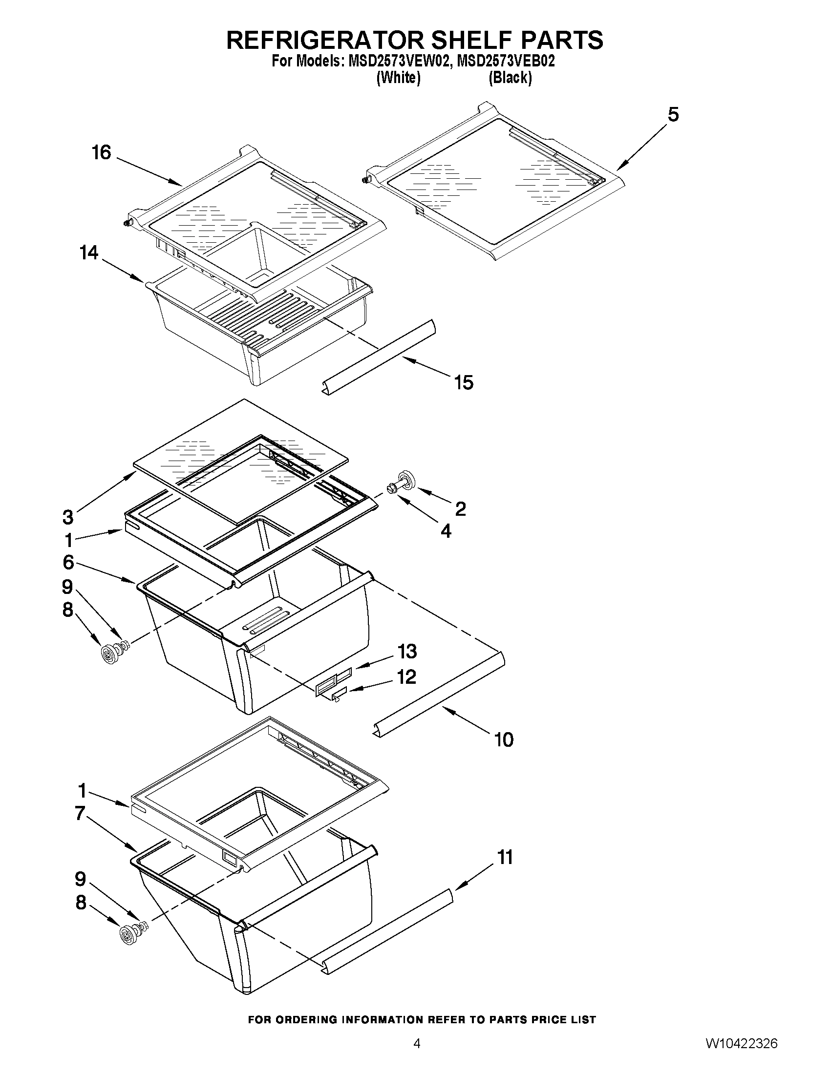 03 - REFRIGERATOR SHELF PARTS