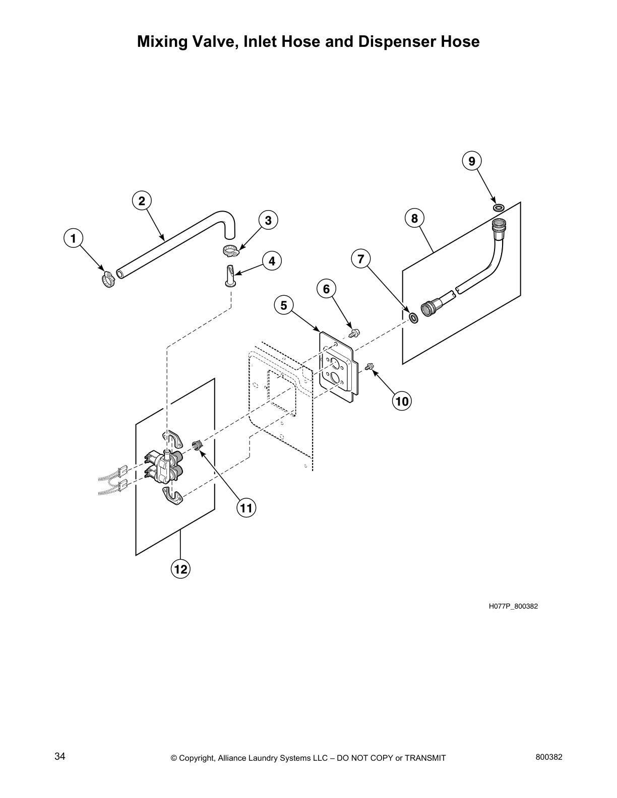 Mixing Valve, Inlet Hose and Dispenser Hose