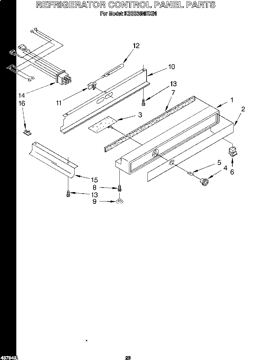 15 - REFRIGERATOR CONTROL PANEL