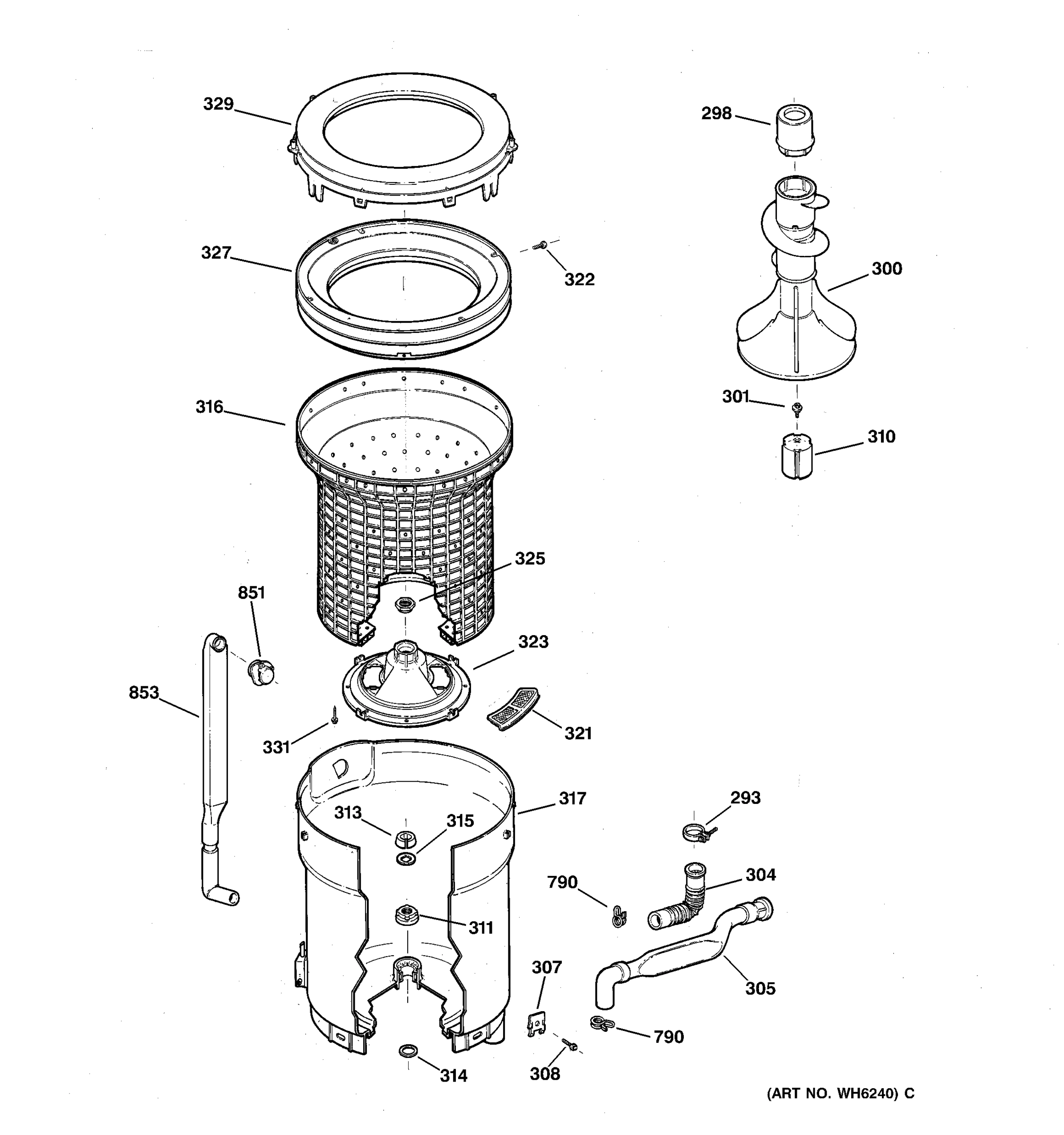 TUB, BASKET & AGITATOR