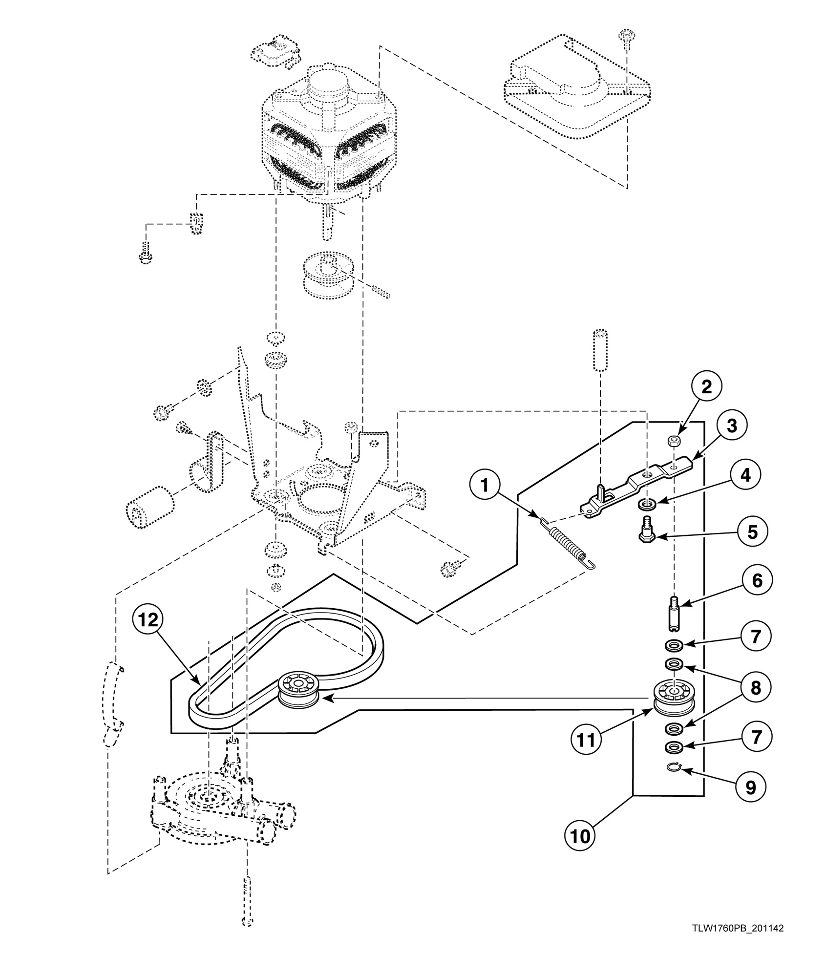 Belt, Pump and Idler Assembly (Drawing 3 of 4)