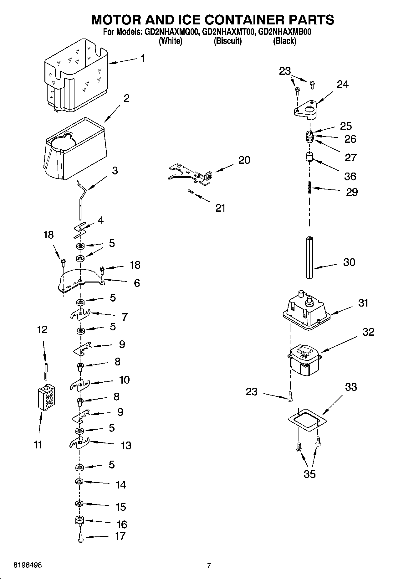 05 - MOTOR AND ICE CONTAINER PARTS