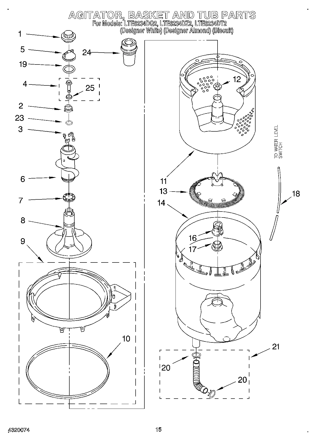 10 - AGITATOR, BASKET, AND TUB