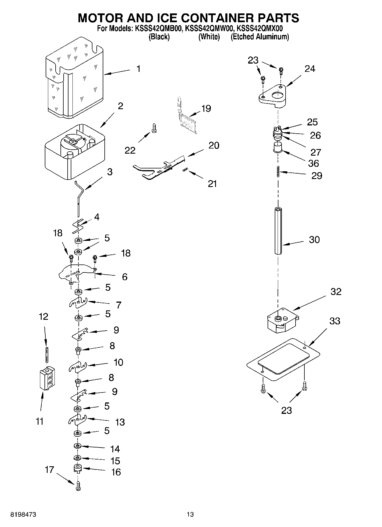 09 - MOTOR AND ICE CONTAINER PARTS