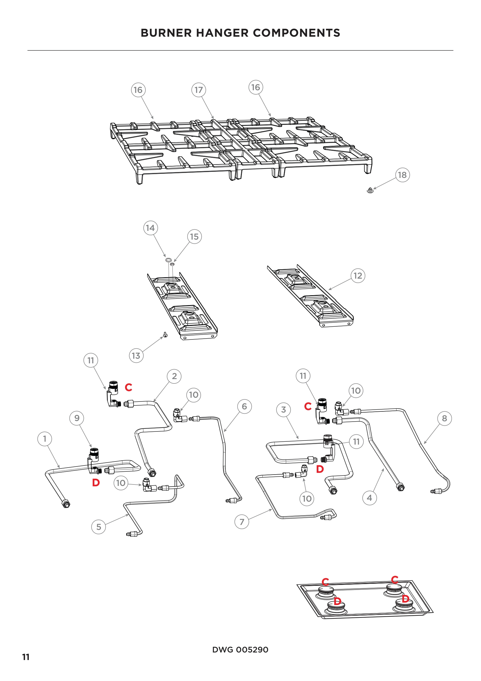 BURNER HANGER COMPONENTS