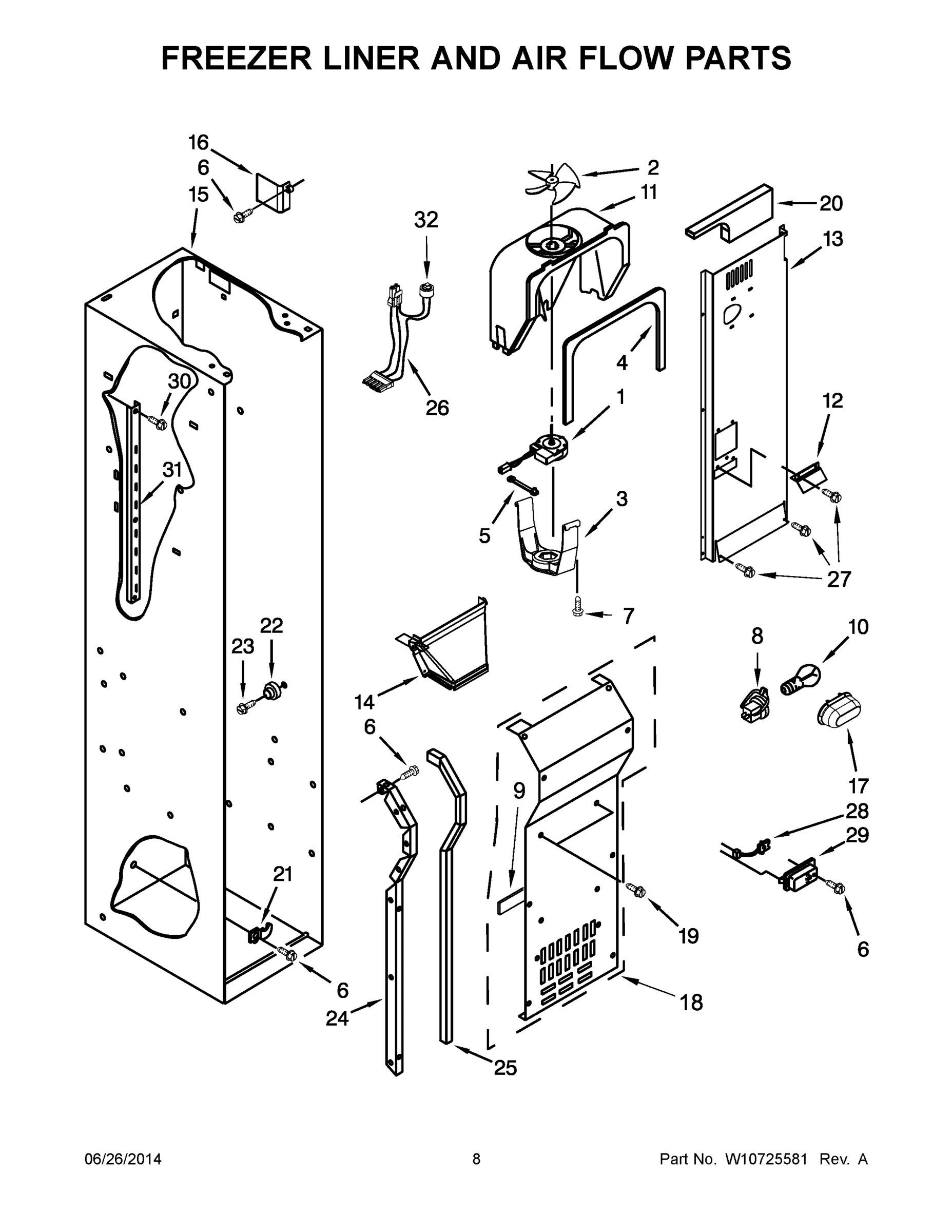 05 - FREEZER LINER AND AIR FLOW PARTS