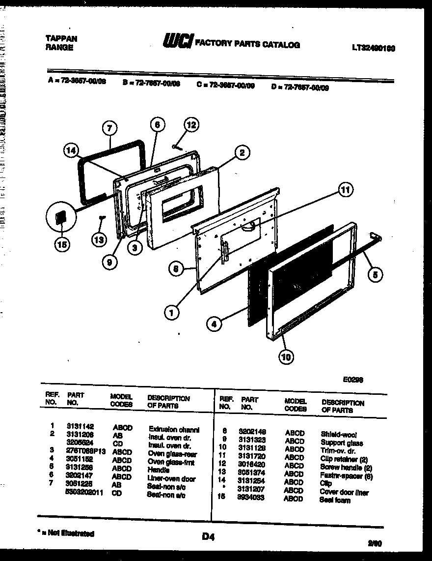 04 - LOWER OVEN DOOR PARTS