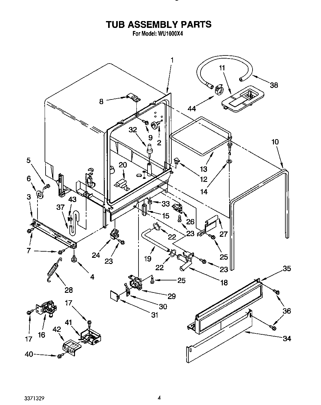 04 - TUB ASSEMBLY, LIT/OPTIONAL