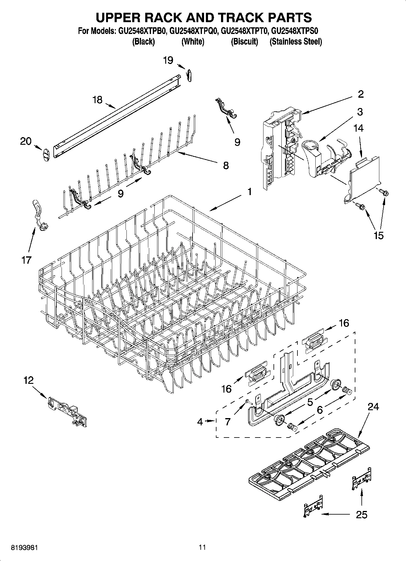 09 - UPPER RACK AND TRACK PARTS