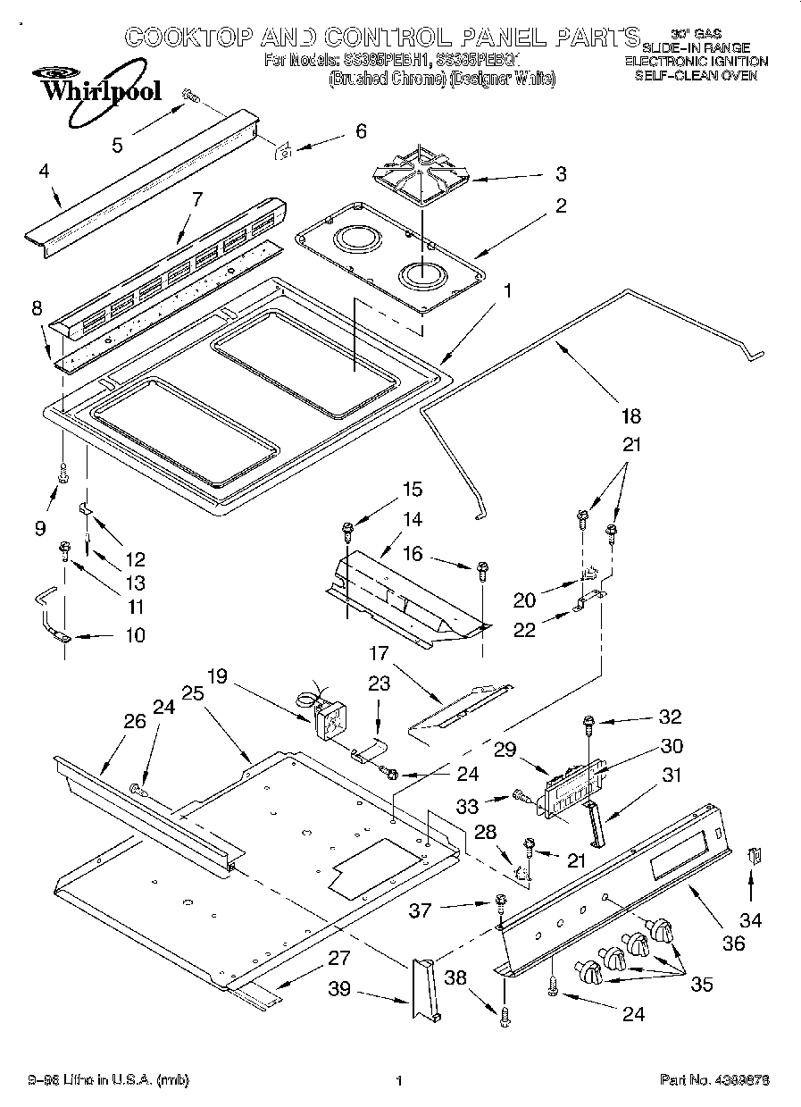 01 - COOKTOP AND CONTROL PANEL