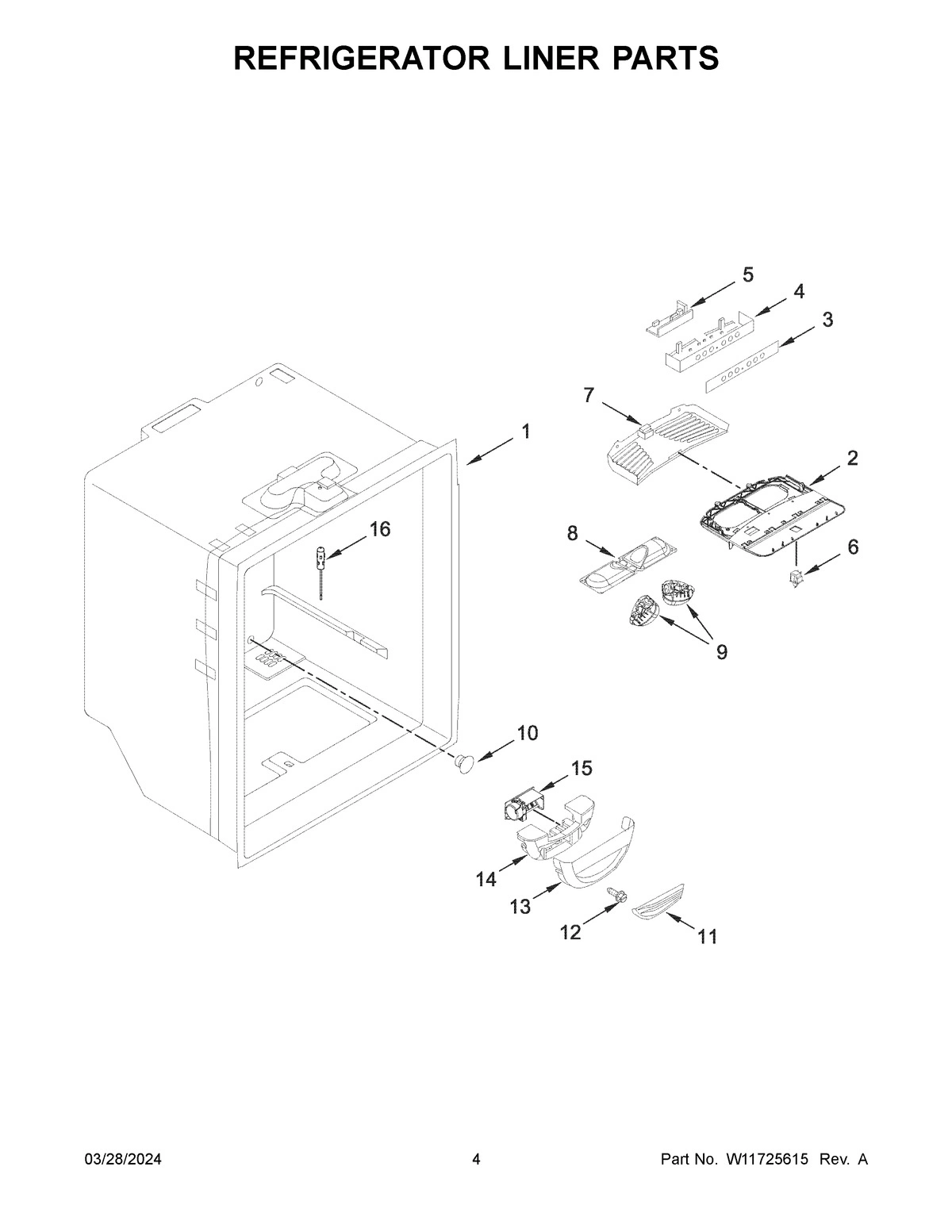 03 - REFRIGERATOR LINER PARTS