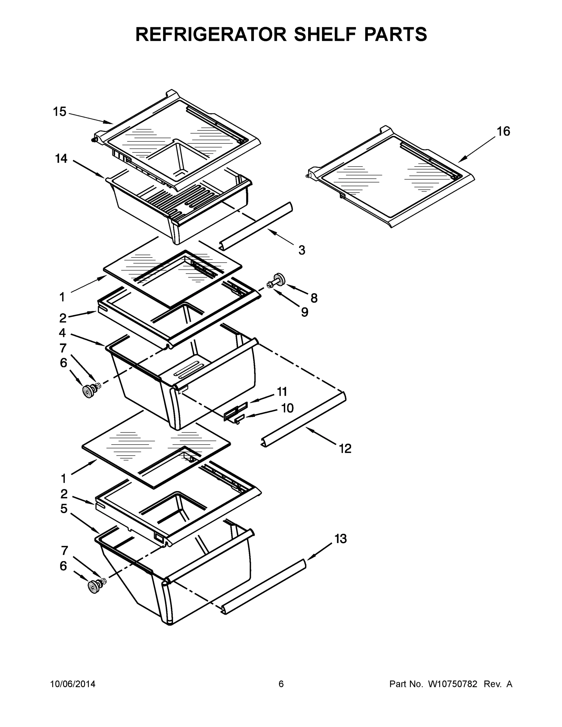 04 - REFRIGERATOR SHELF PARTS
