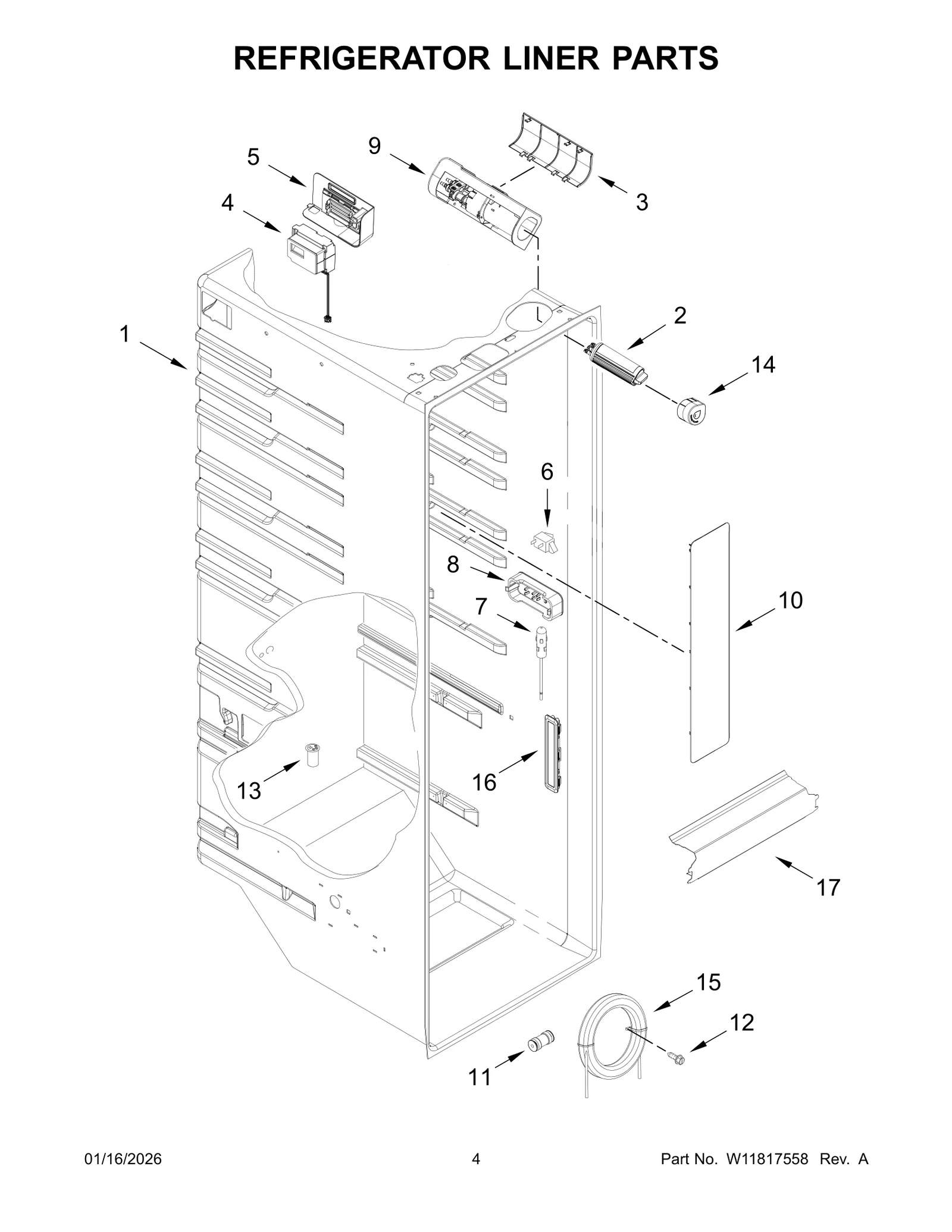 REFRIGERATOR LINER PARTS
