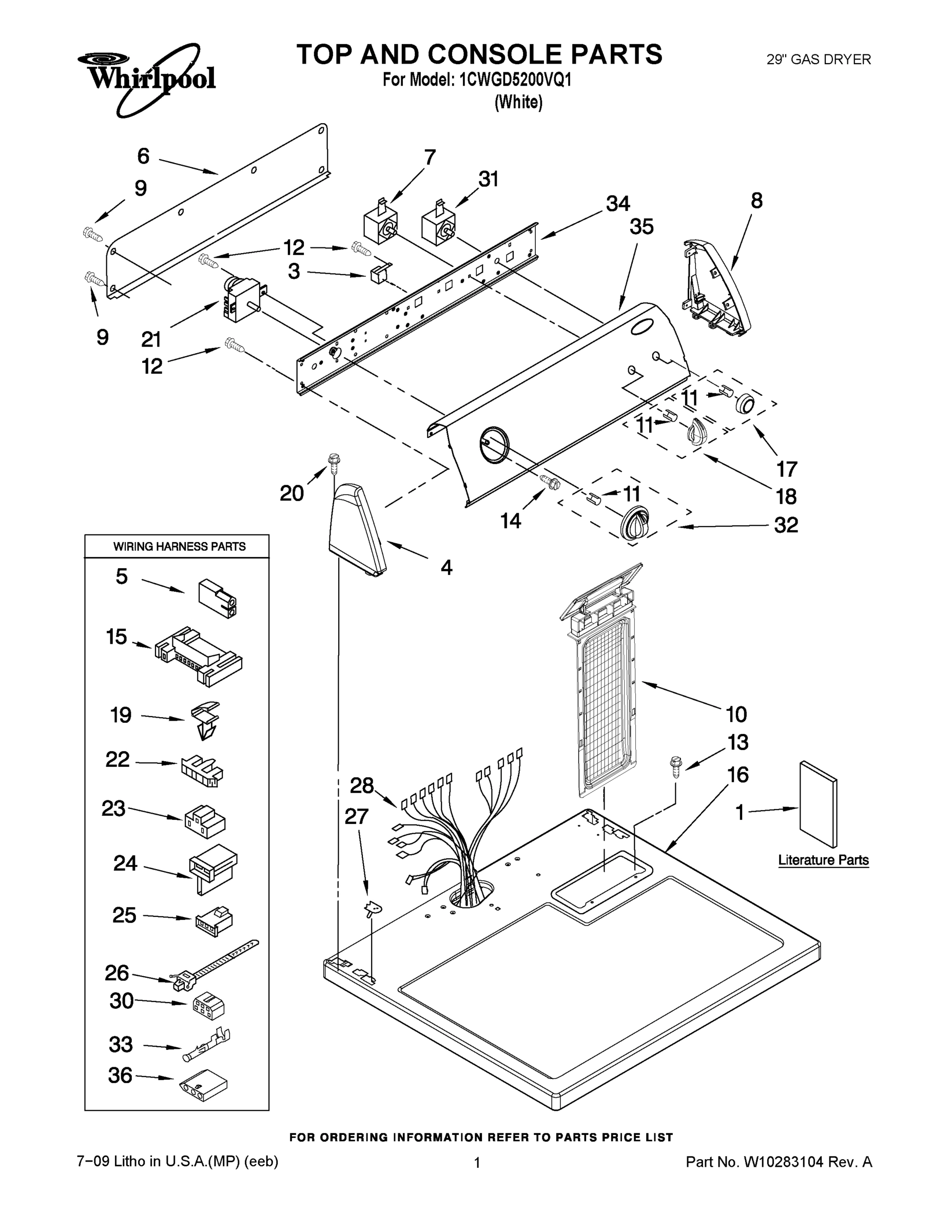 01 - TOP AND CONSOLE PARTS