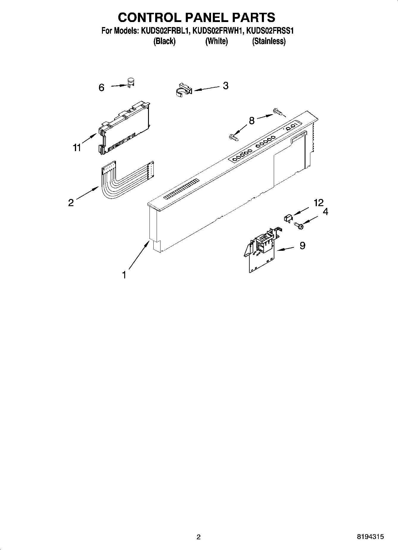 02 - CONTROL PANEL PARTS