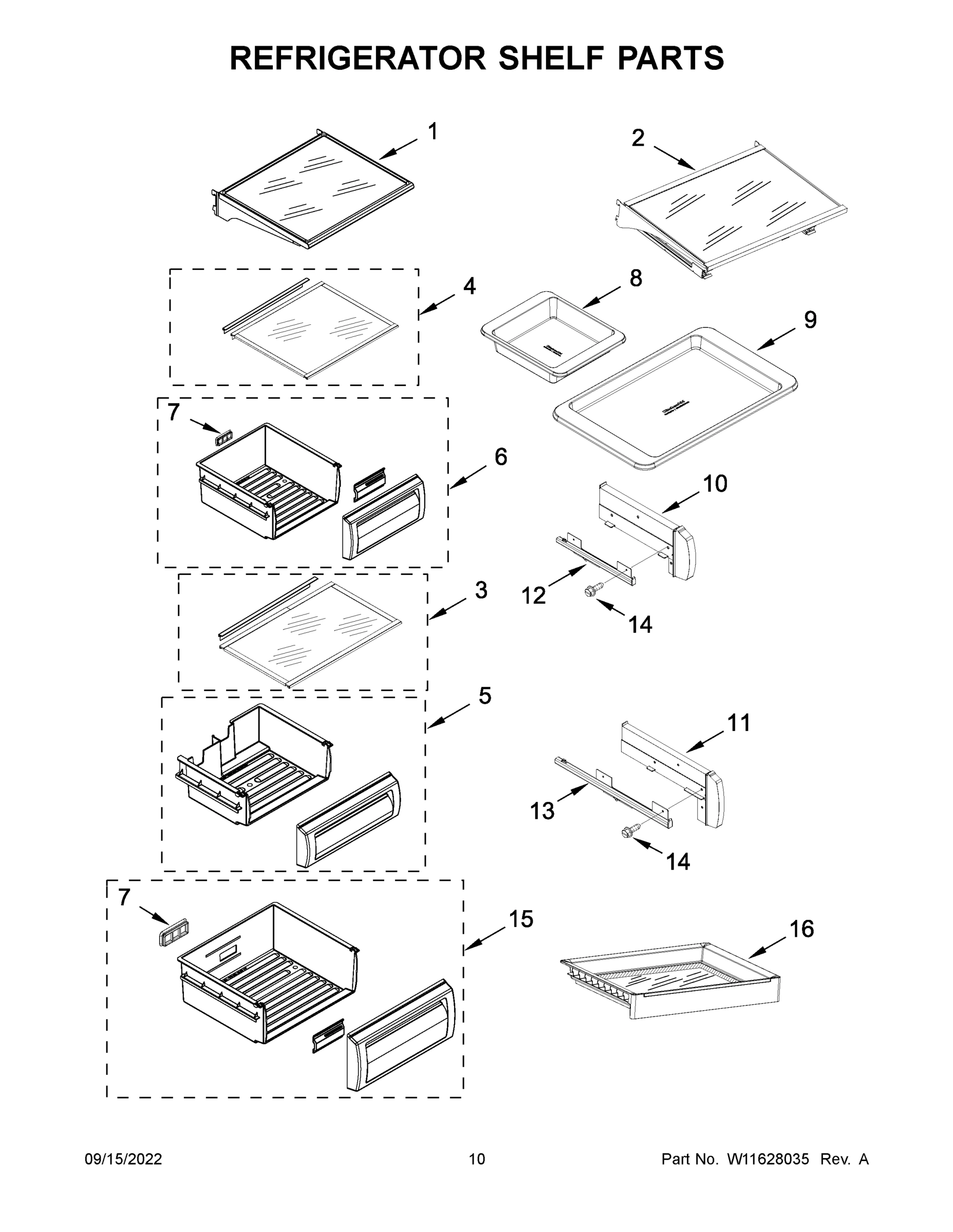 06 - REFRIGERATOR SHELF PARTS
