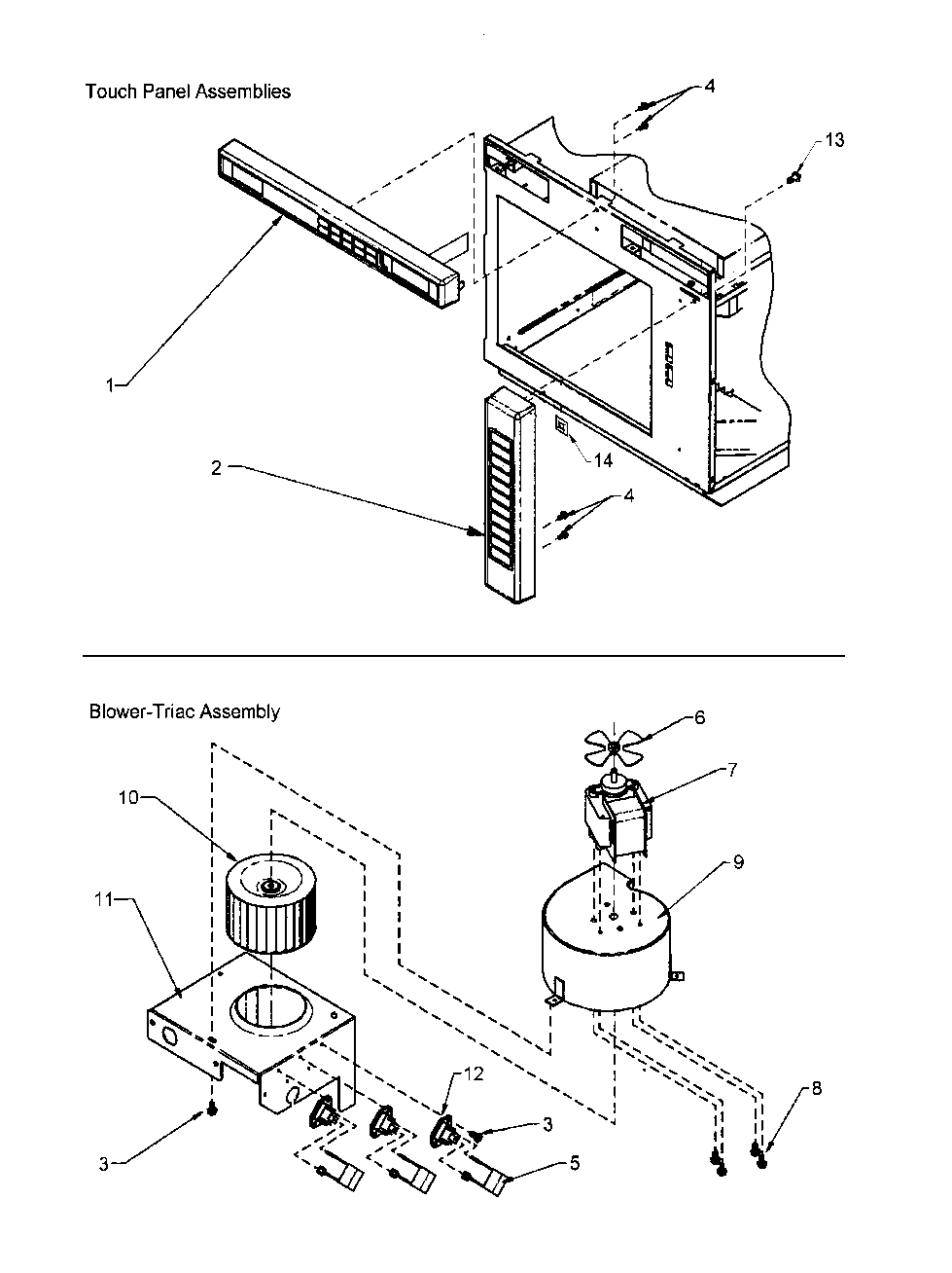 08 - TOUCH PANEL & BLOWER-TRIAC ASSEMBLY