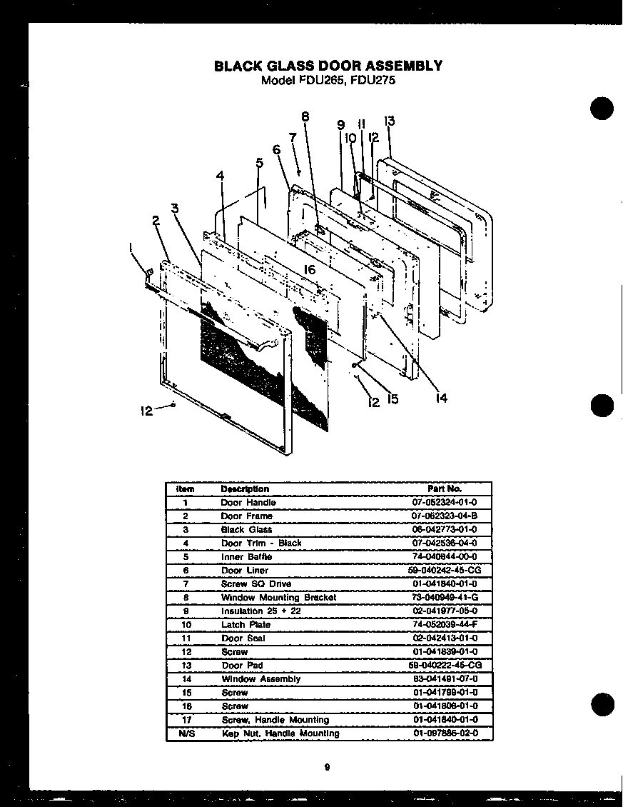 01 - BLACK GLASS DOOR ASSY