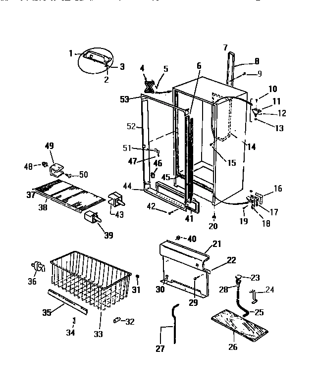 03 - CABINET, SHELVES, DIVIDER, FAN ASSE