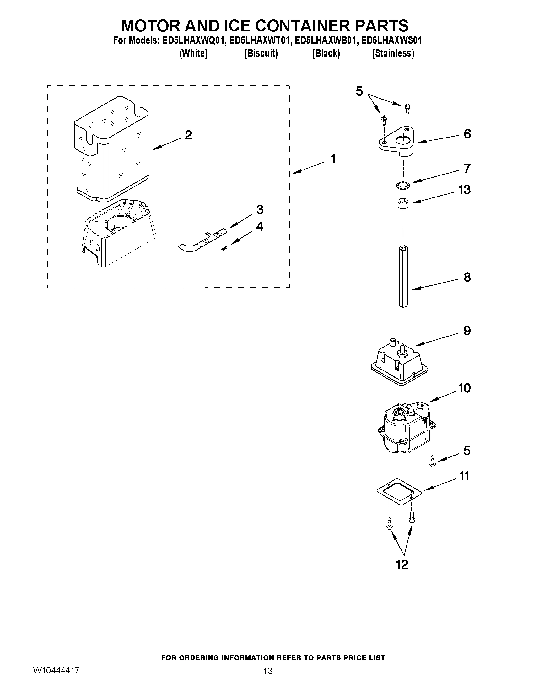 08 - MOTOR AND ICE CONTAINER PARTS