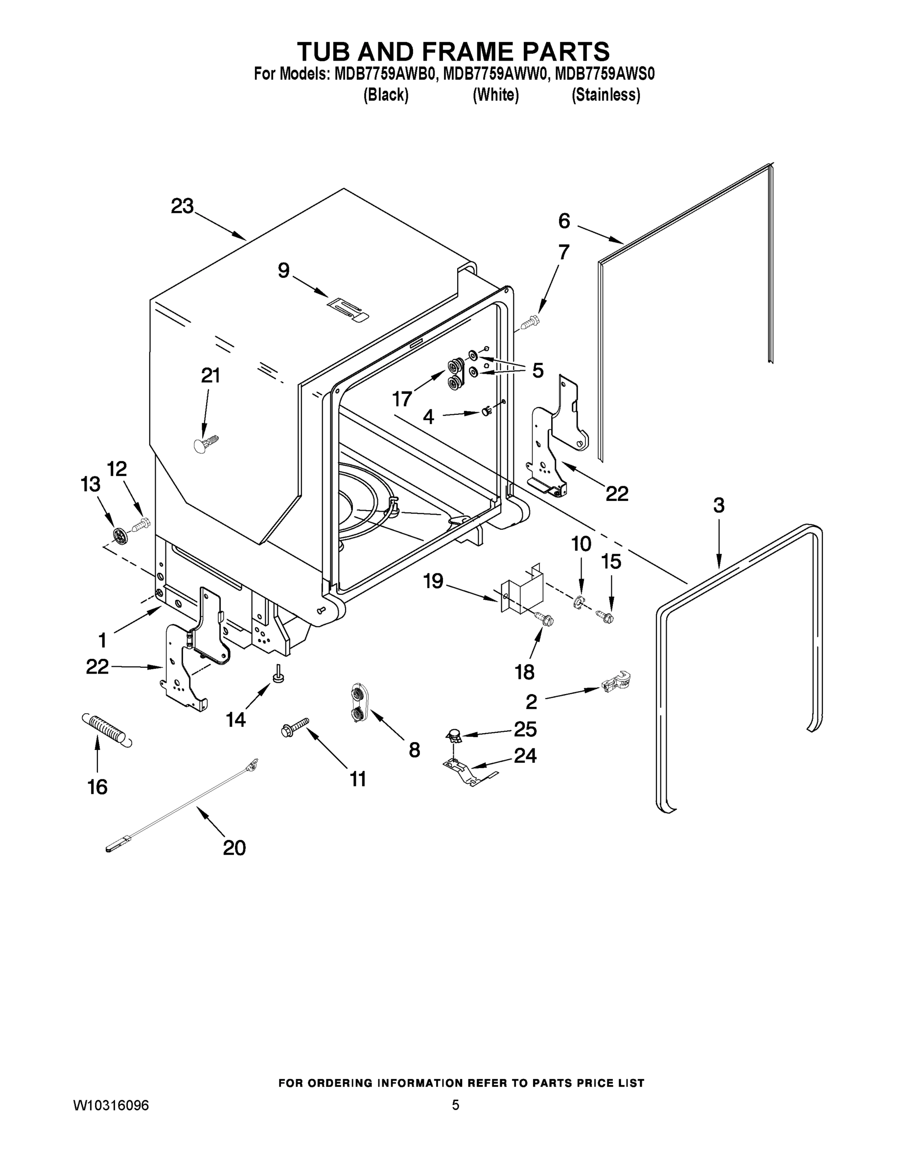 05 - TUB AND FRAME PARTS