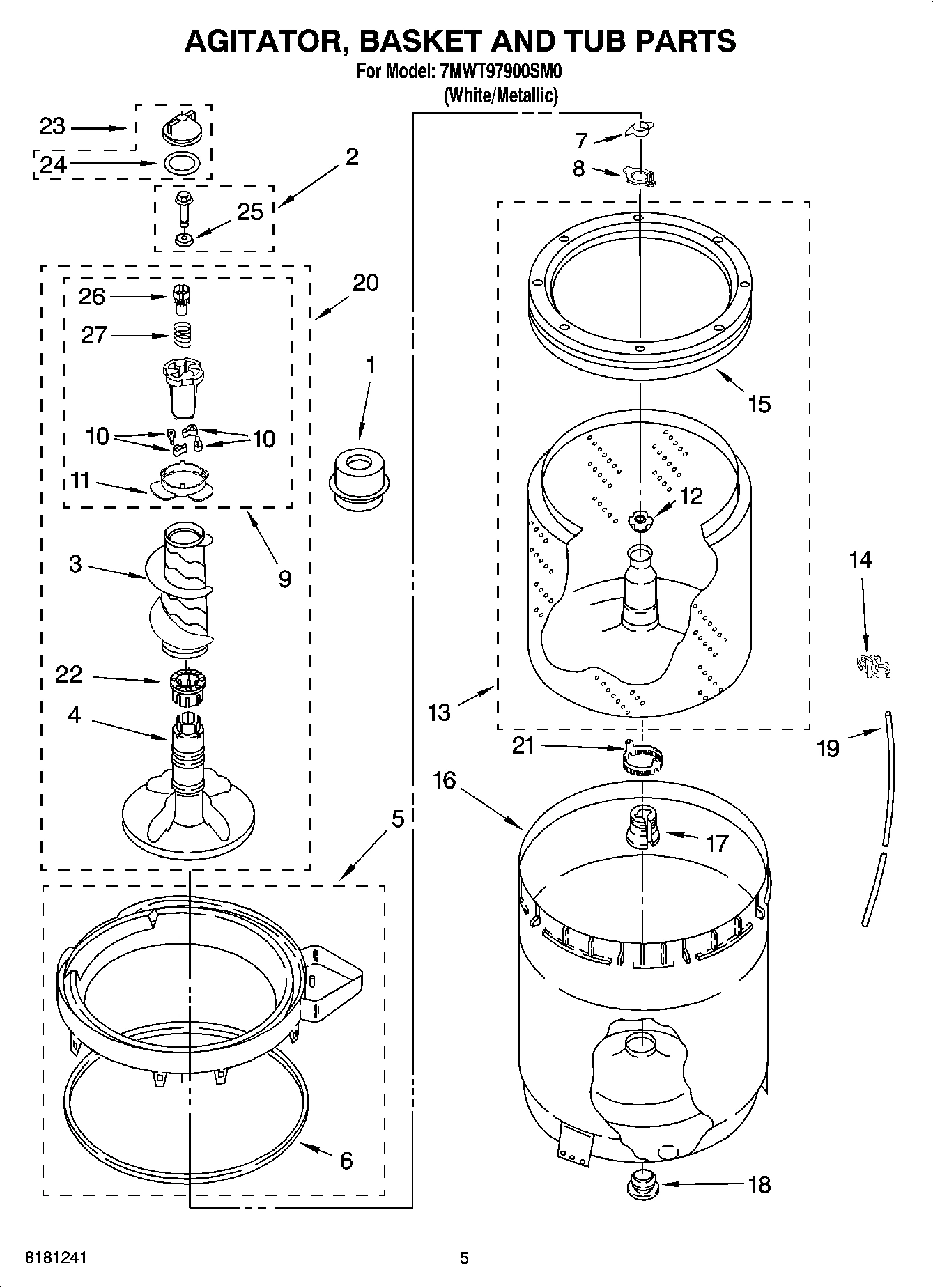 03 - AGITATOR, BASKET AND TUB PARTS