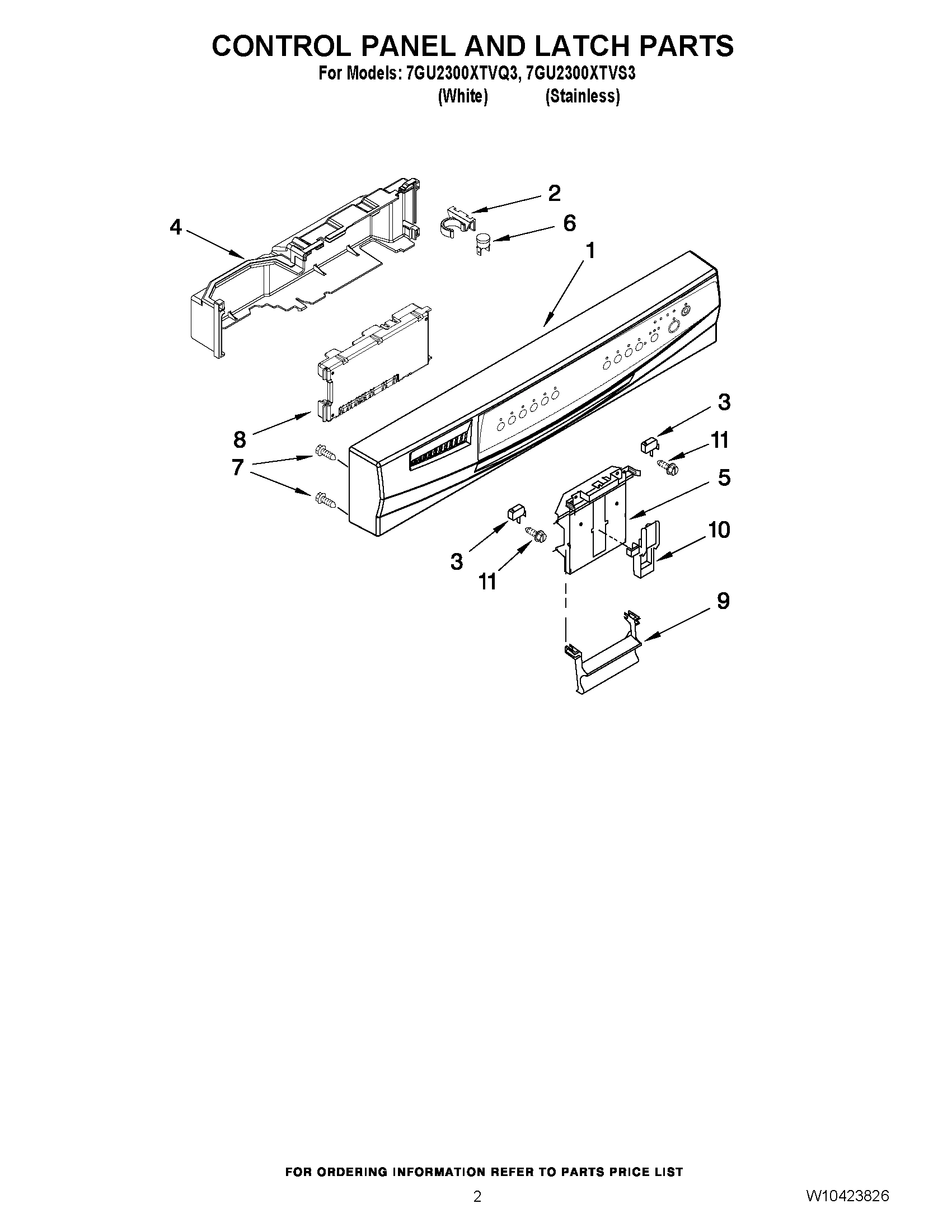 02 - CONTROL PANEL AND LATCH PARTS