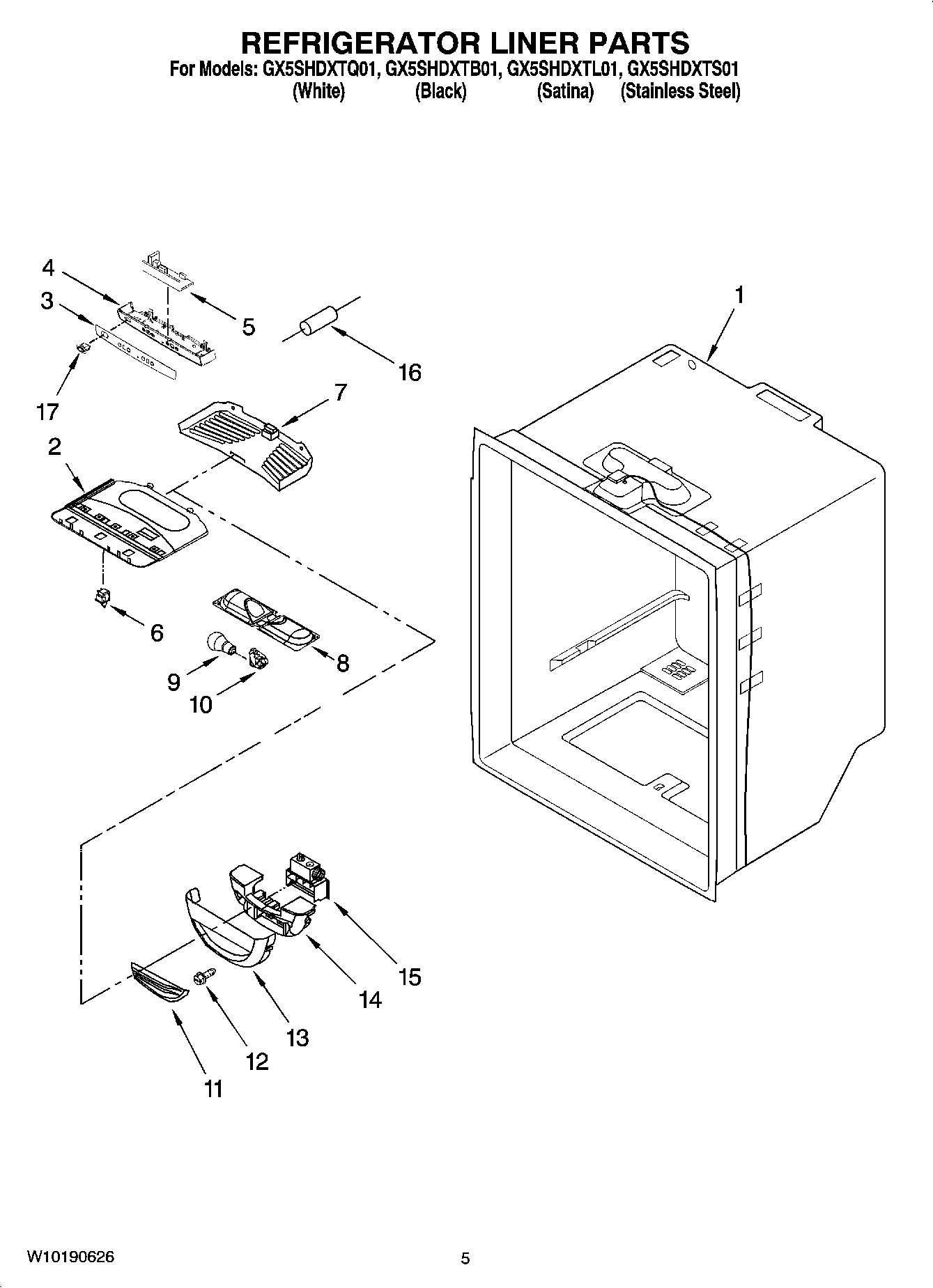 03 - REFRIGERATOR LINER PARTS