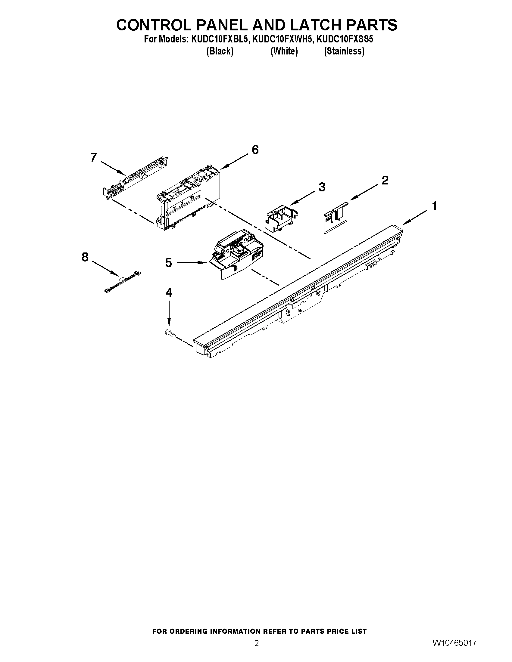 02 - CONTROL PANEL AND LATCH PARTS