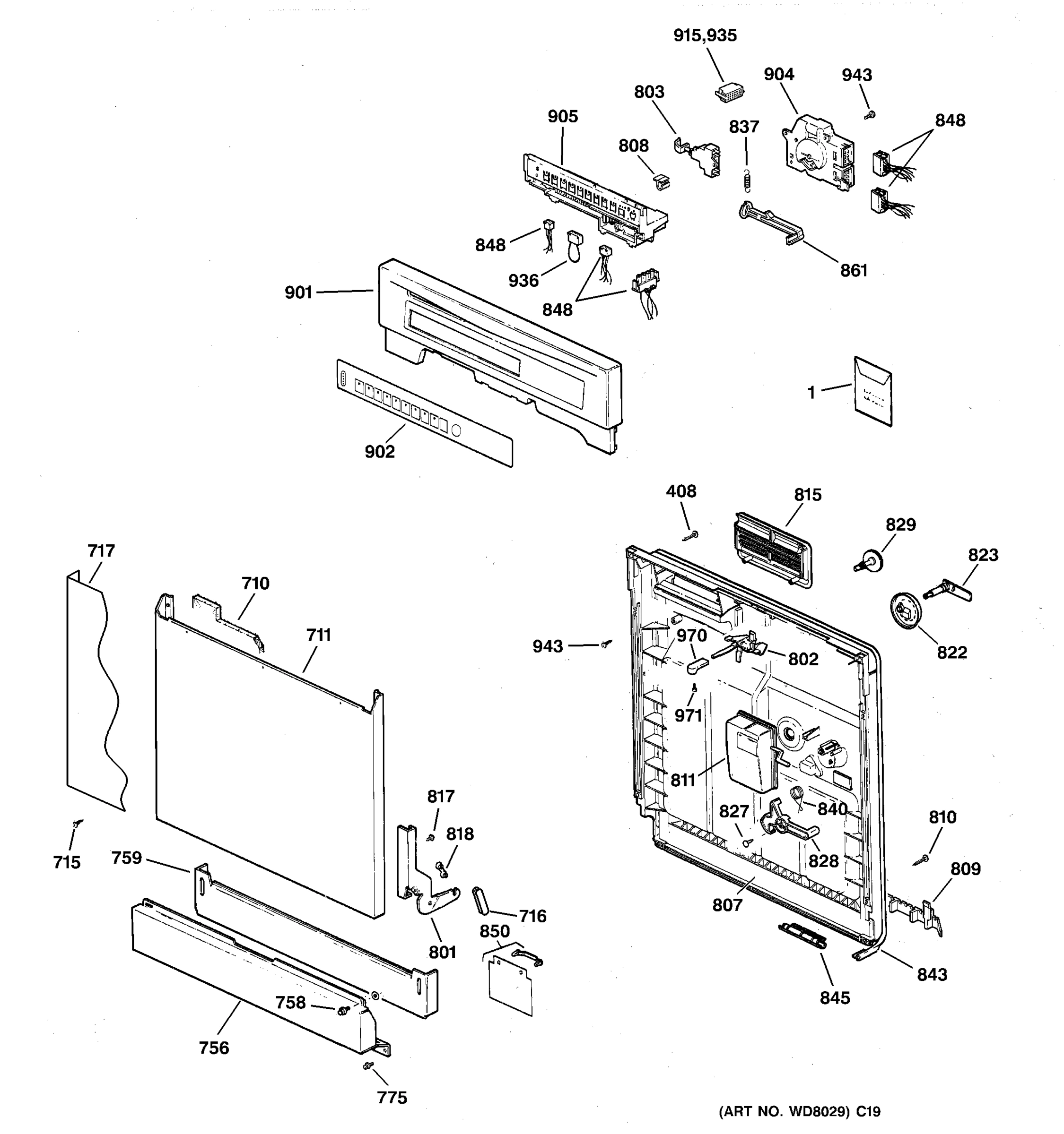 ESCUTCHEON & DOOR ASSEMBLY