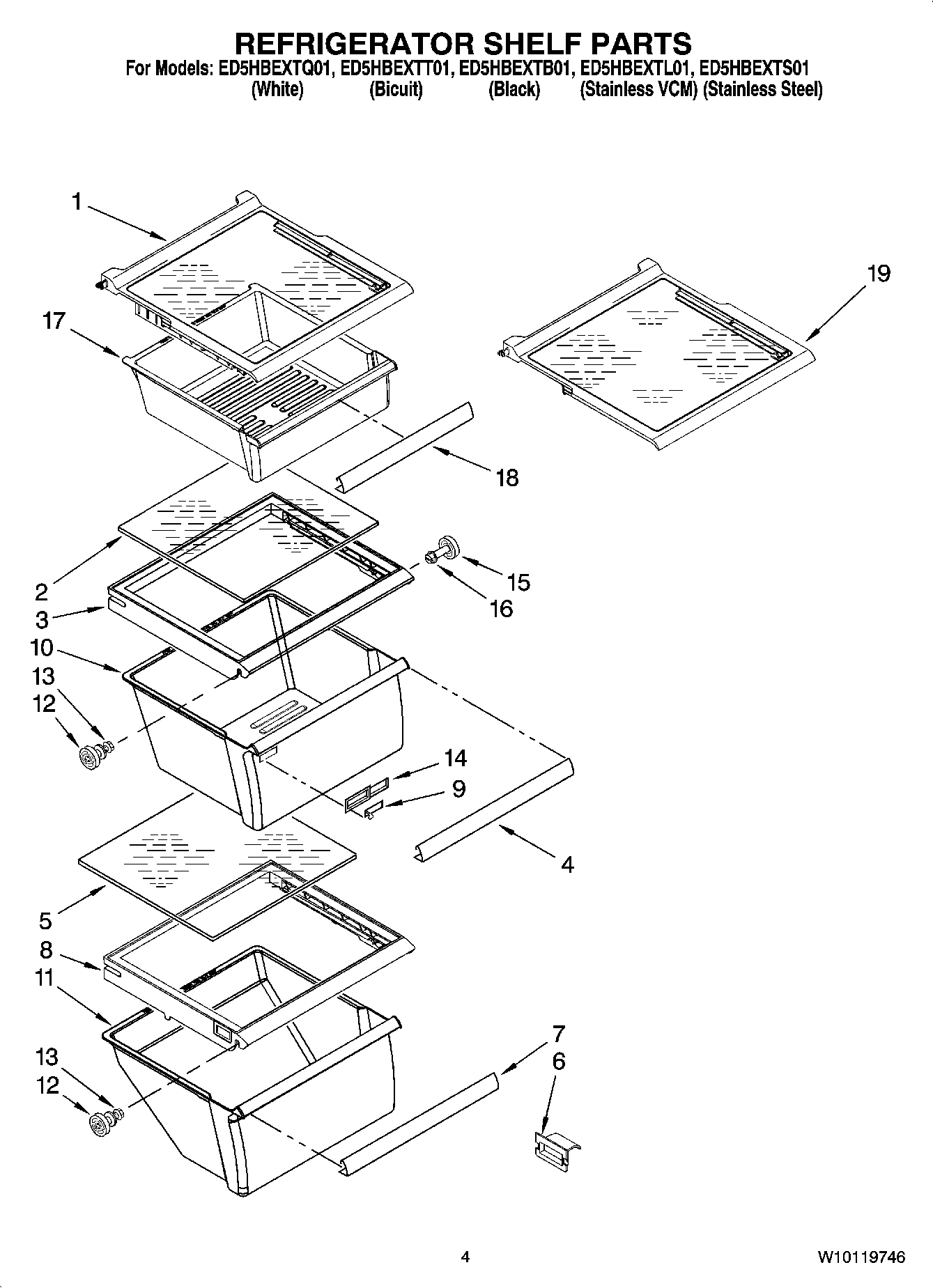 03 - REFRIGERATOR SHELF PARTS