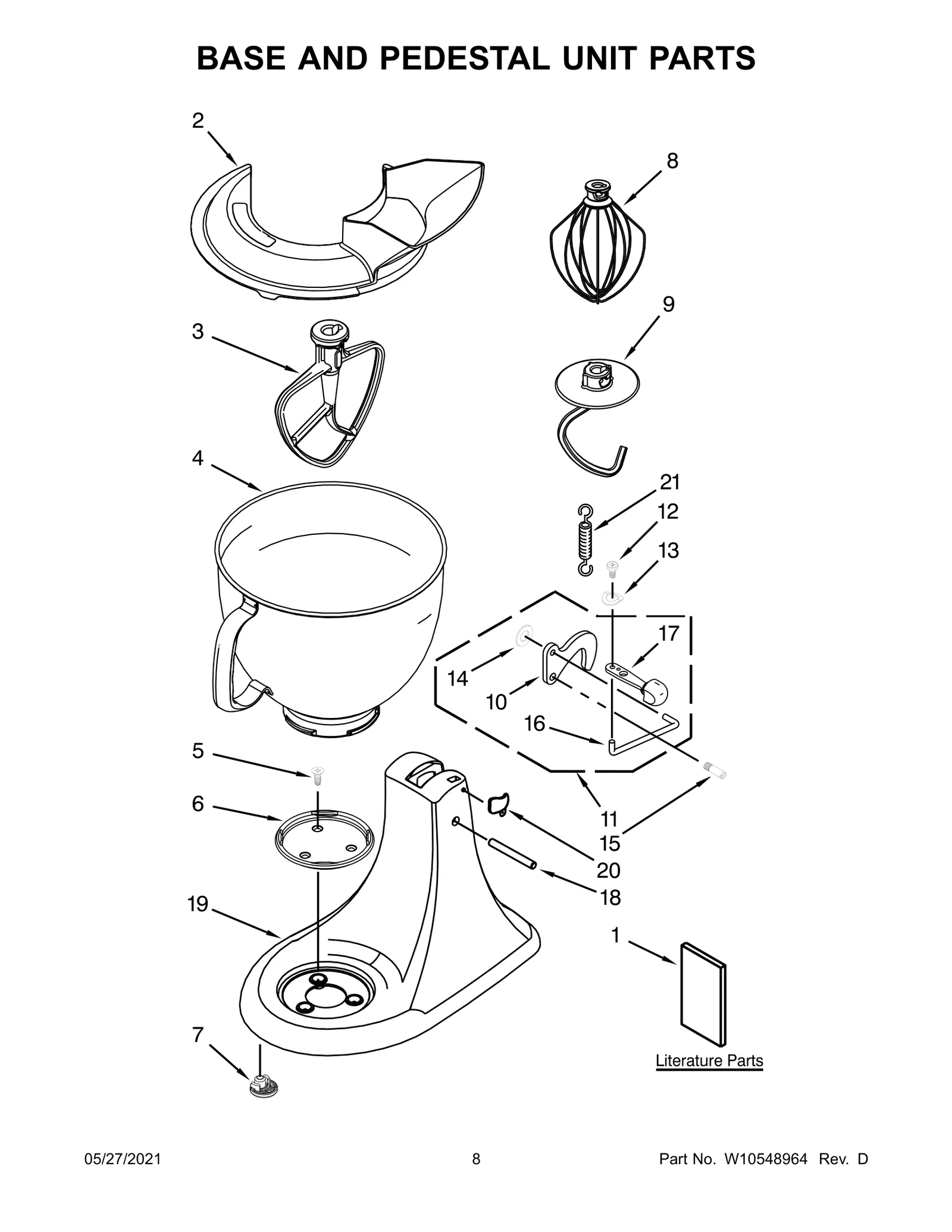 BASE AND PEDESTAL UNIT PARTS