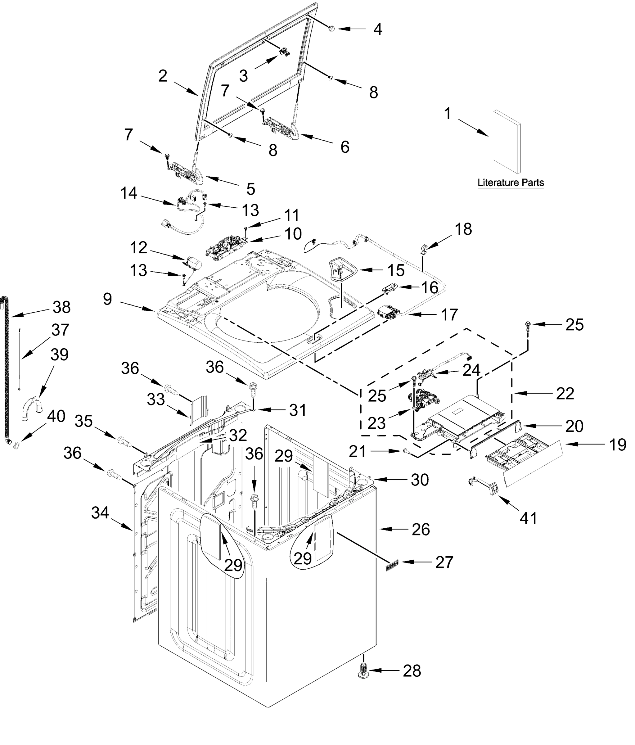TOP AND CABINET PARTS