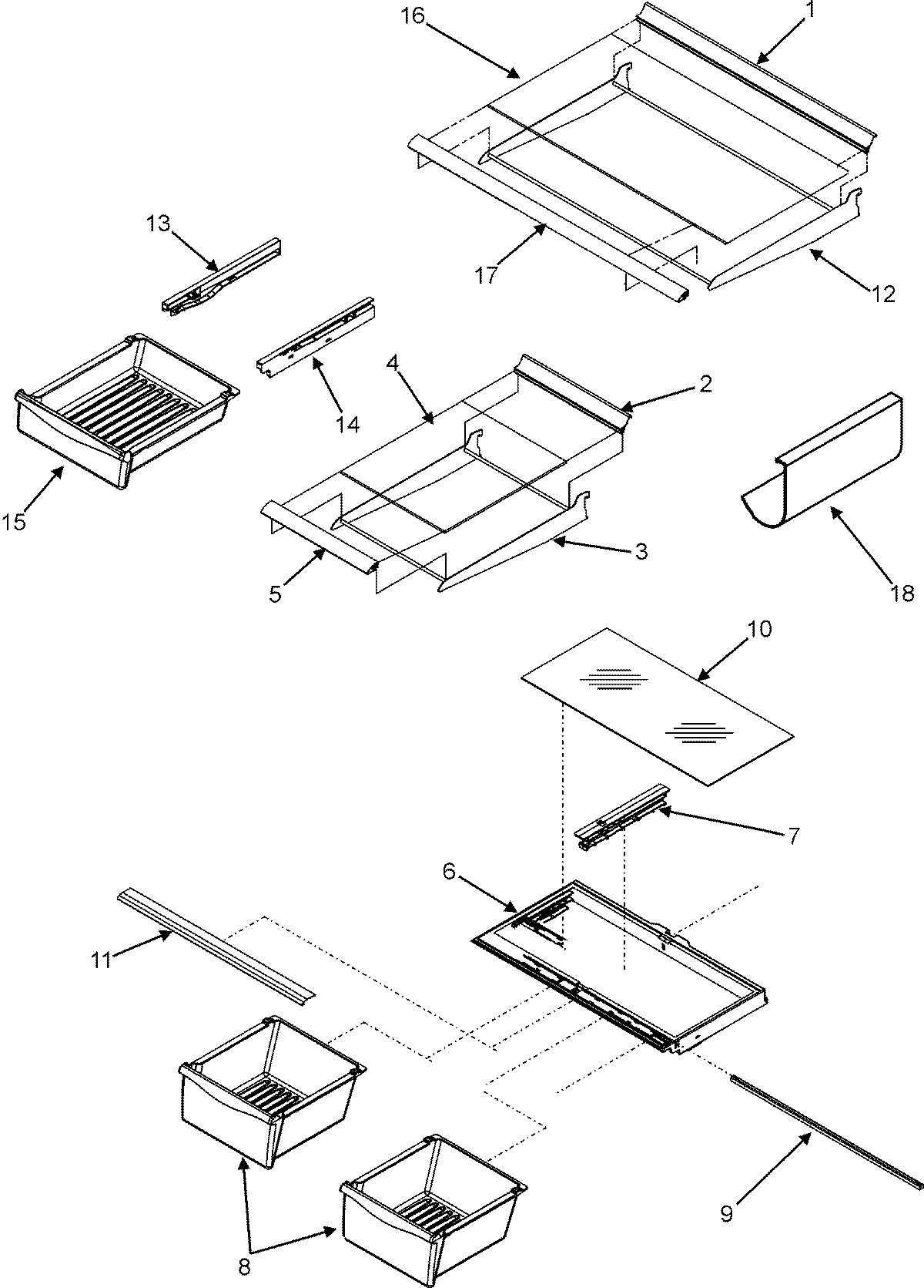 10 - REFRIGERATOR SHELVES
