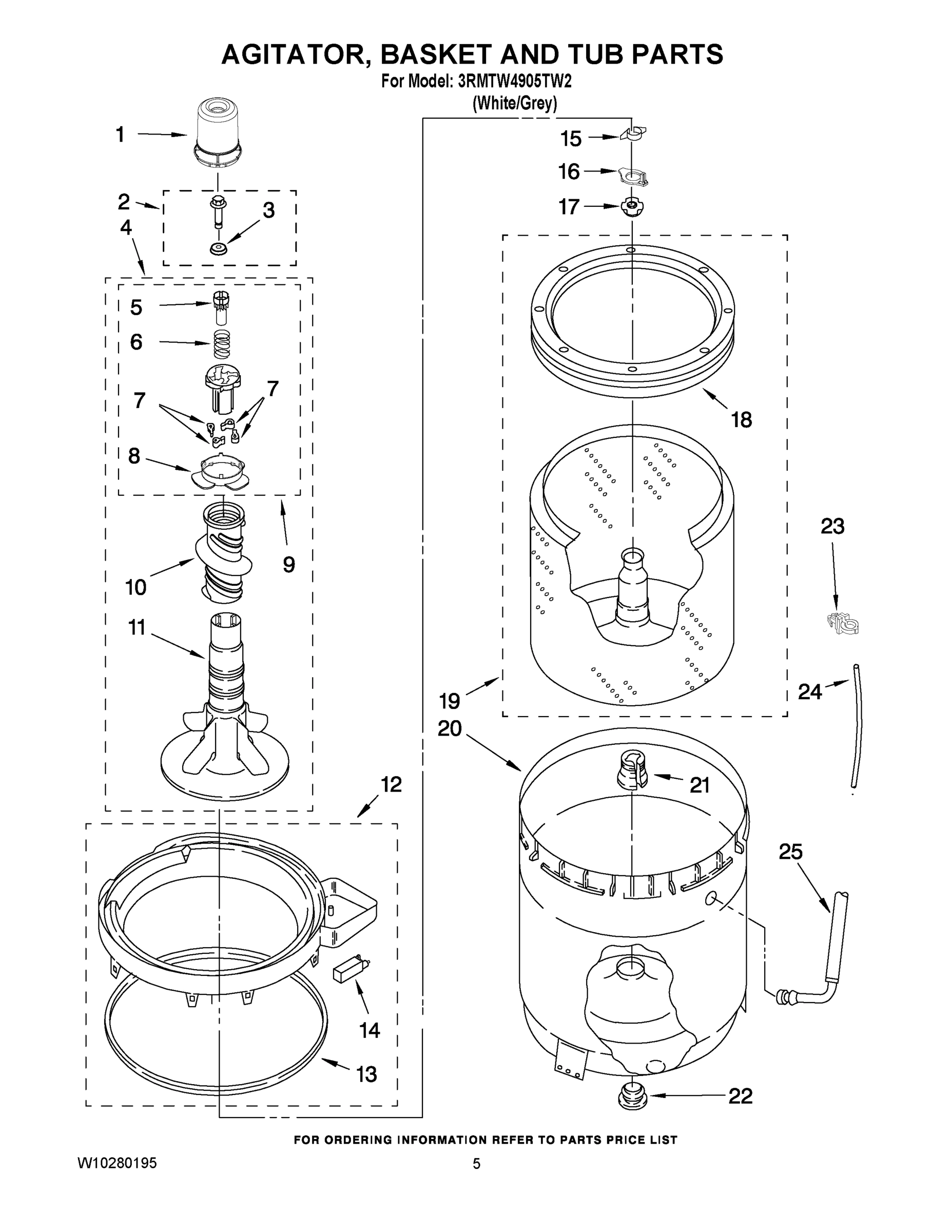 03 - AGITATOR, BASKET AND TUB PARTS