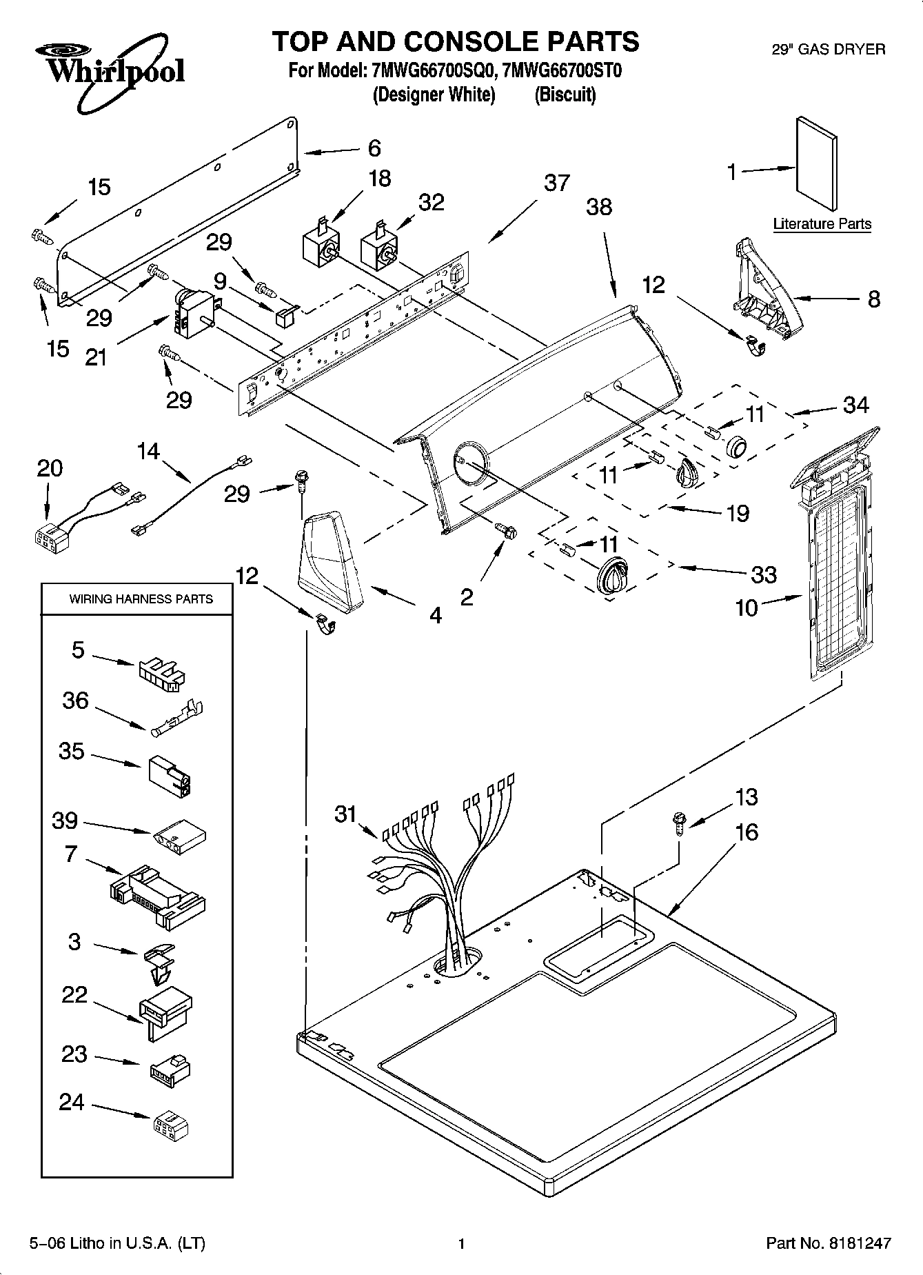 01 - TOP AND CONSOLE PARTS