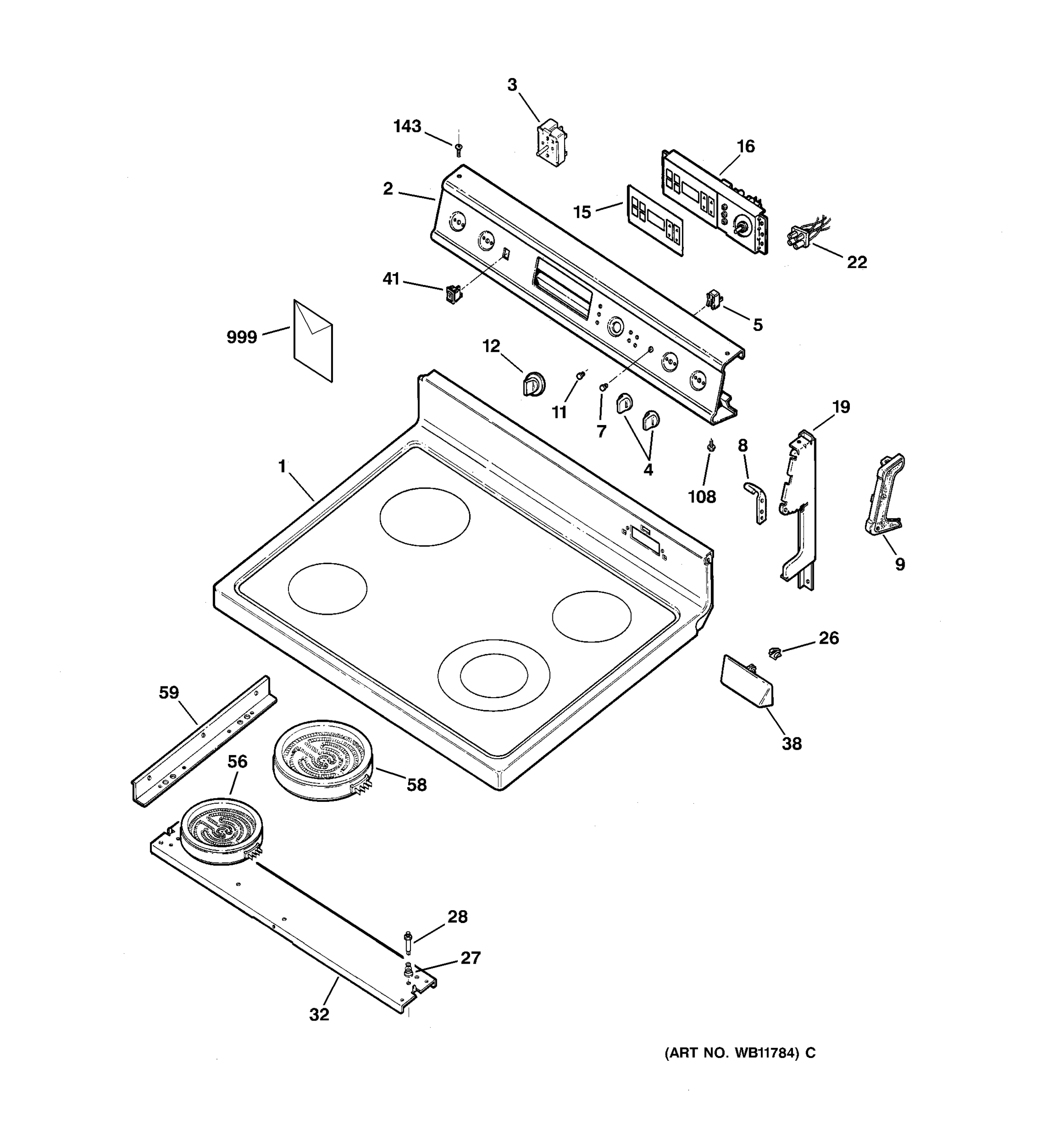 CONTROL PANEL & COOKTOP