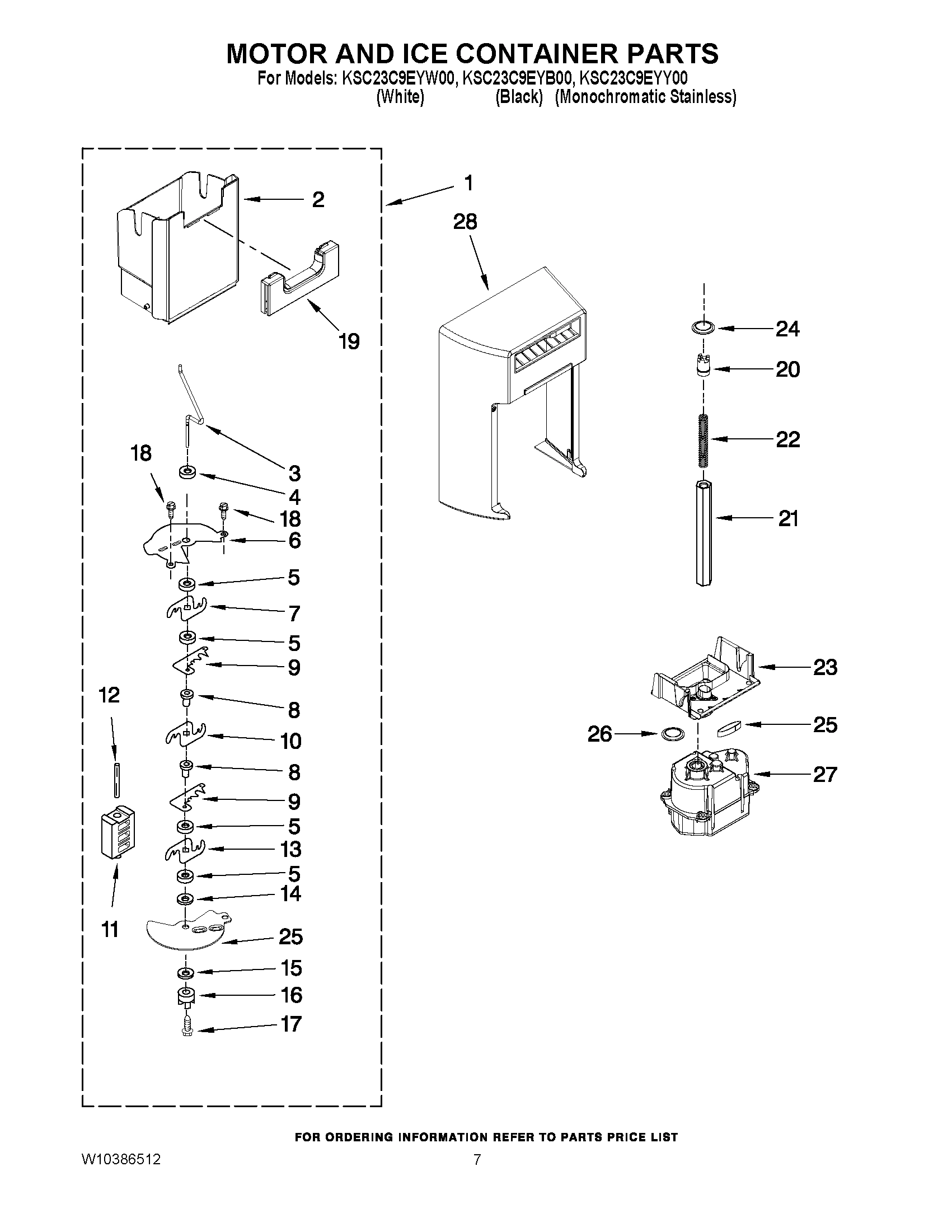 05 - MOTOR AND ICE CONTAINER PARTS