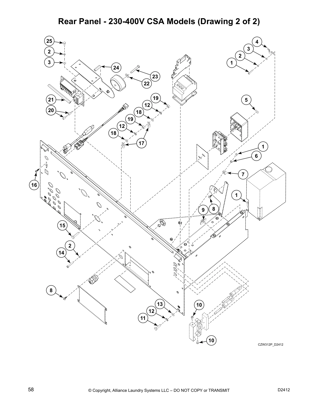 Rear Panel - 230-400V CSA Models (Drawing 2 of 2)