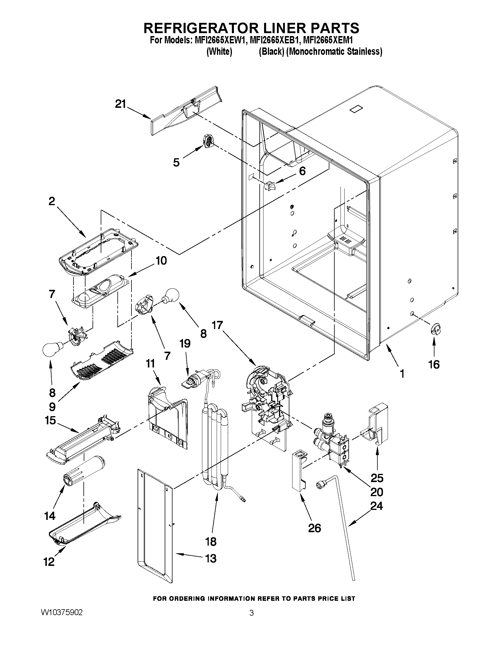 02 - REFRIGERATOR LINER PARTS