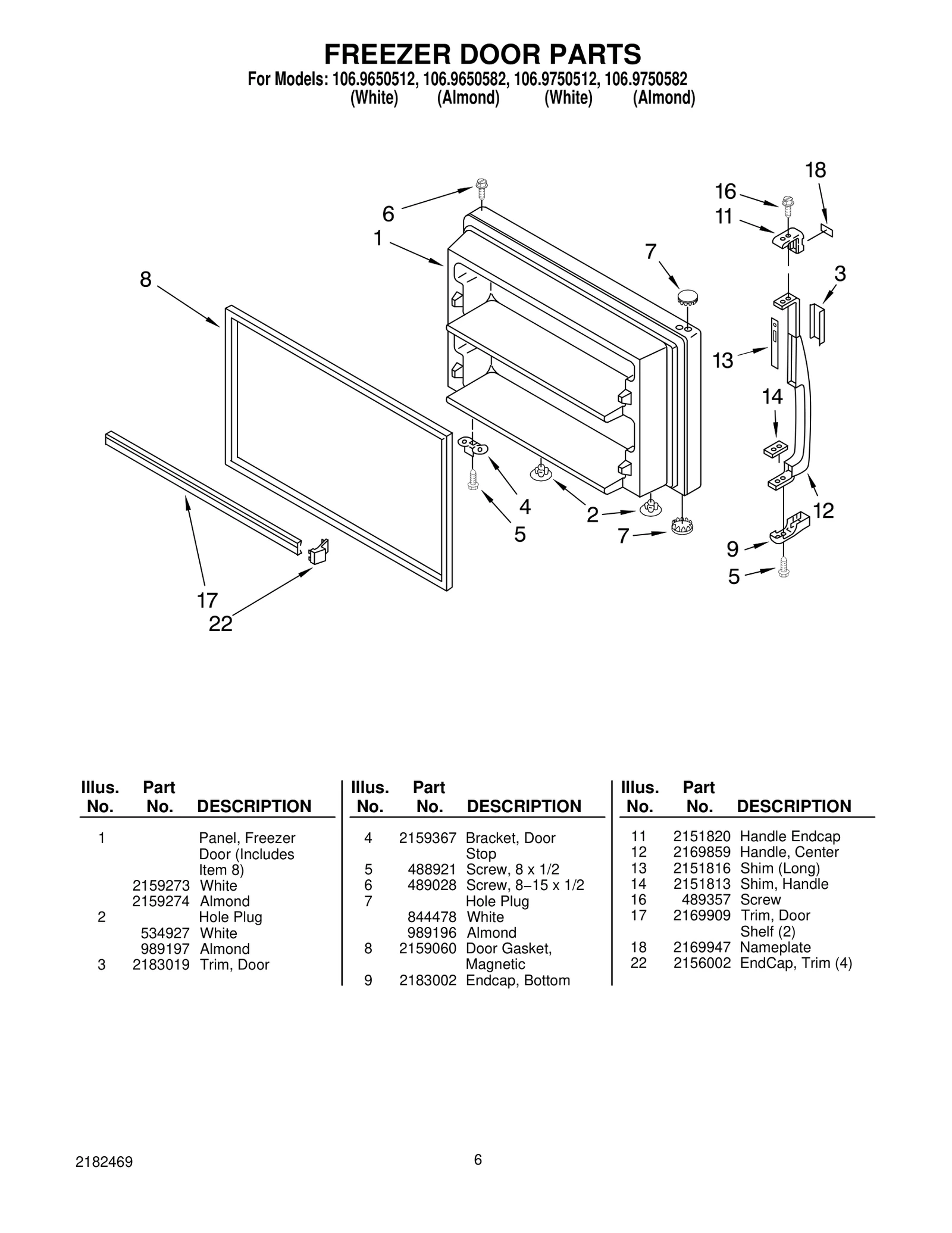 FREEZER DOOR PARTS