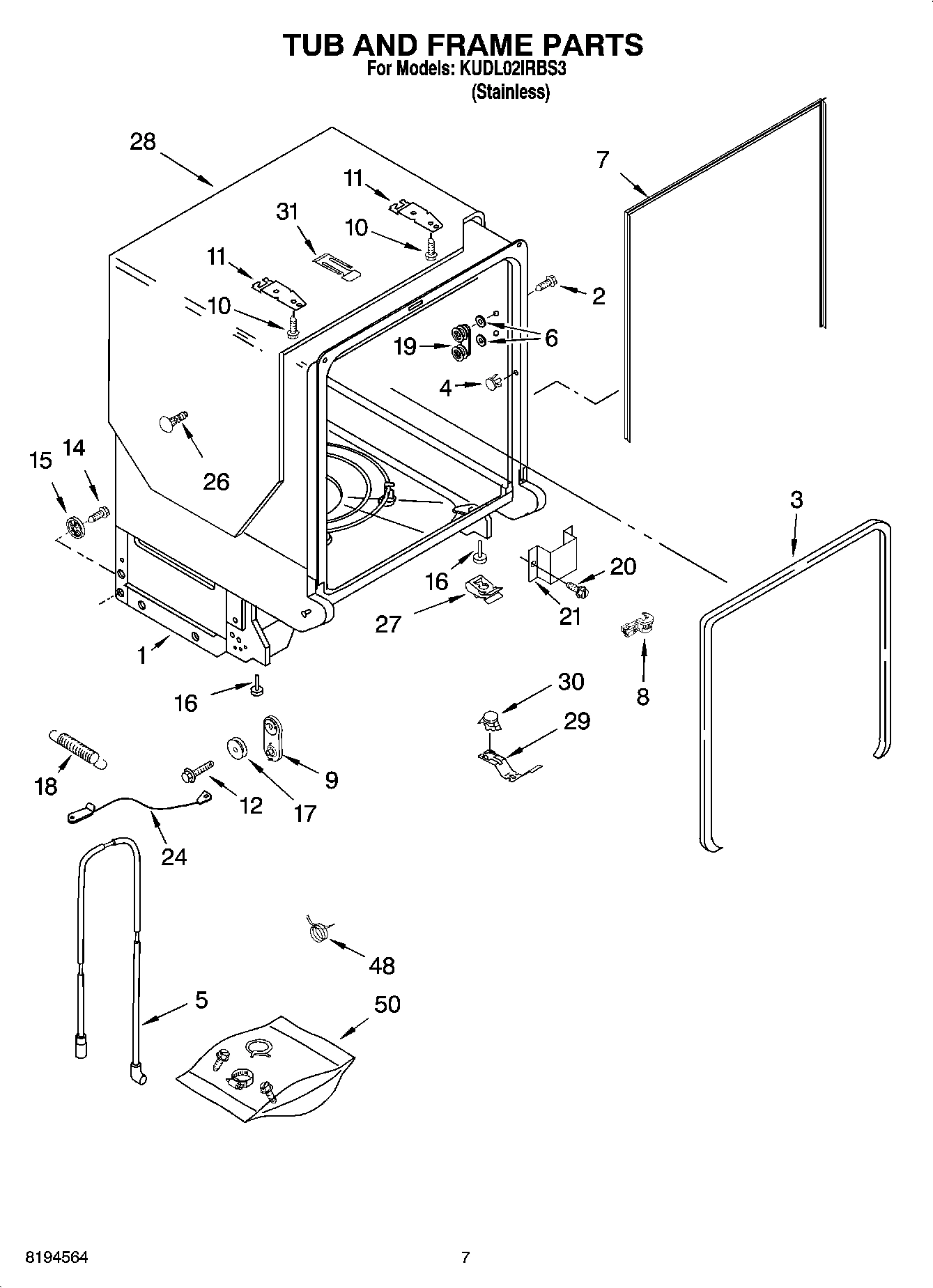 07 - TUB AND FRAME PARTS