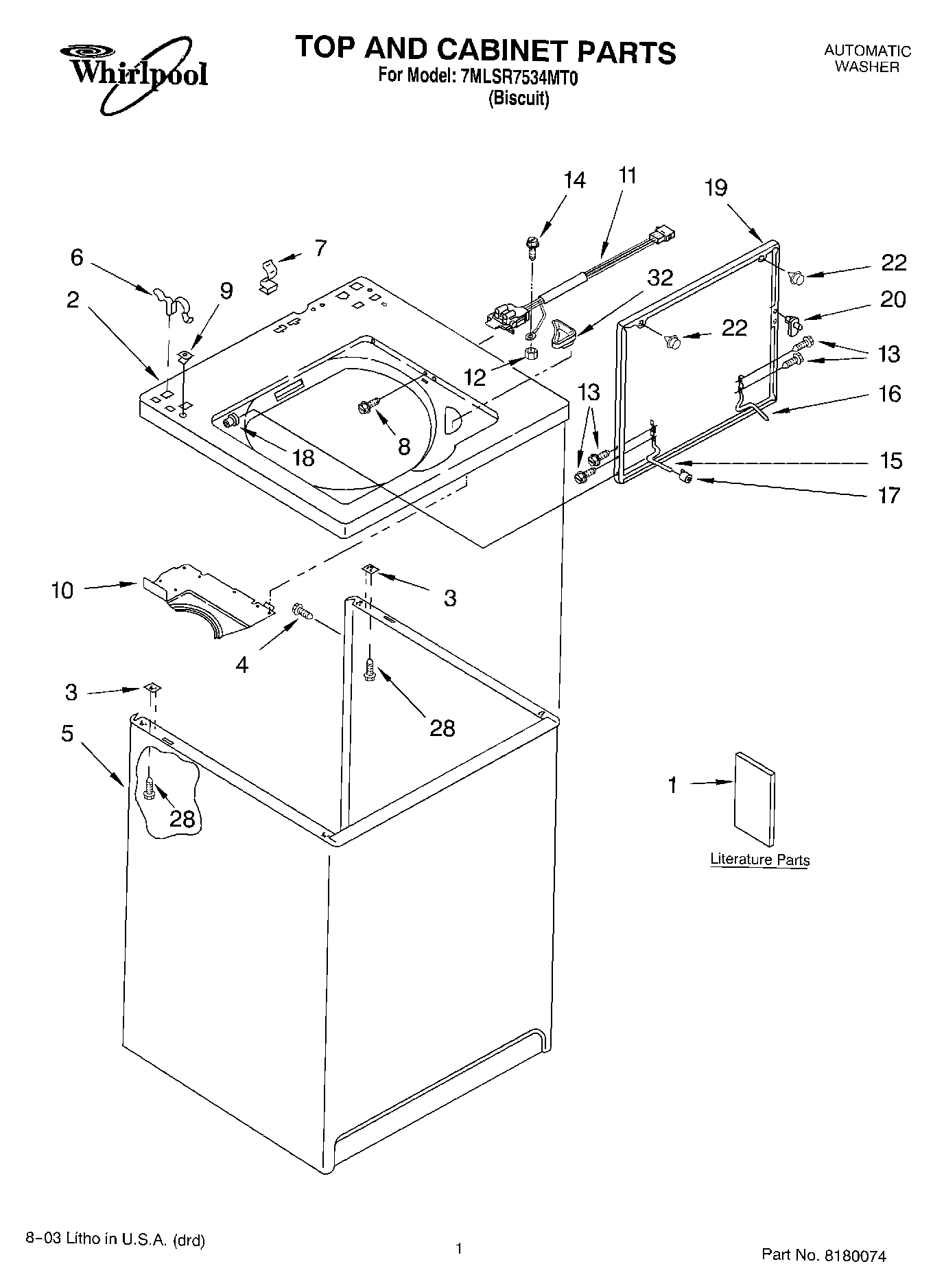 01 - TOP AND CABINET PARTS